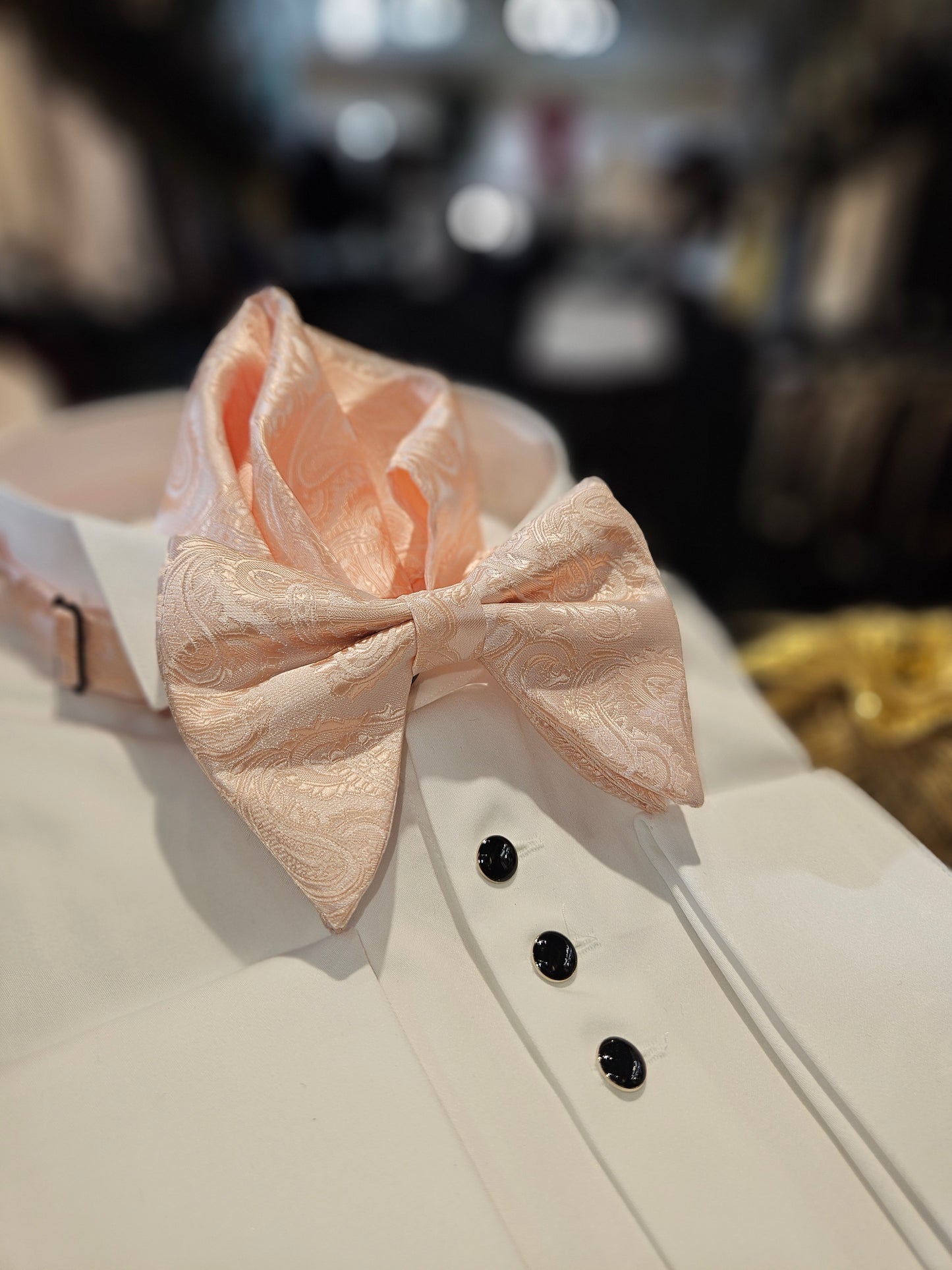 Men's Large and luxurious paisley design Bowtie and handkerchief
