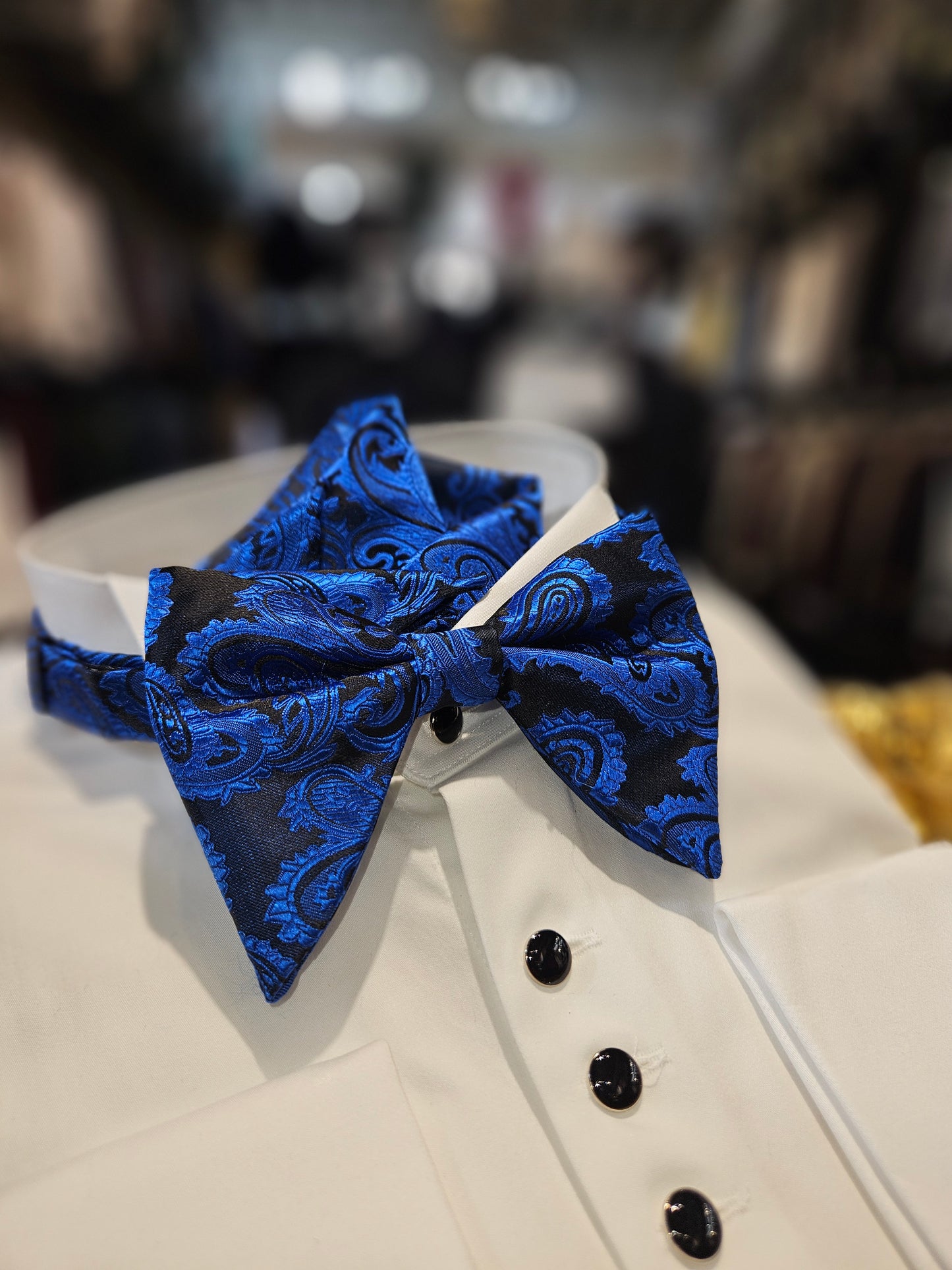Men's Large and luxurious paisley design Bowtie and handkerchief