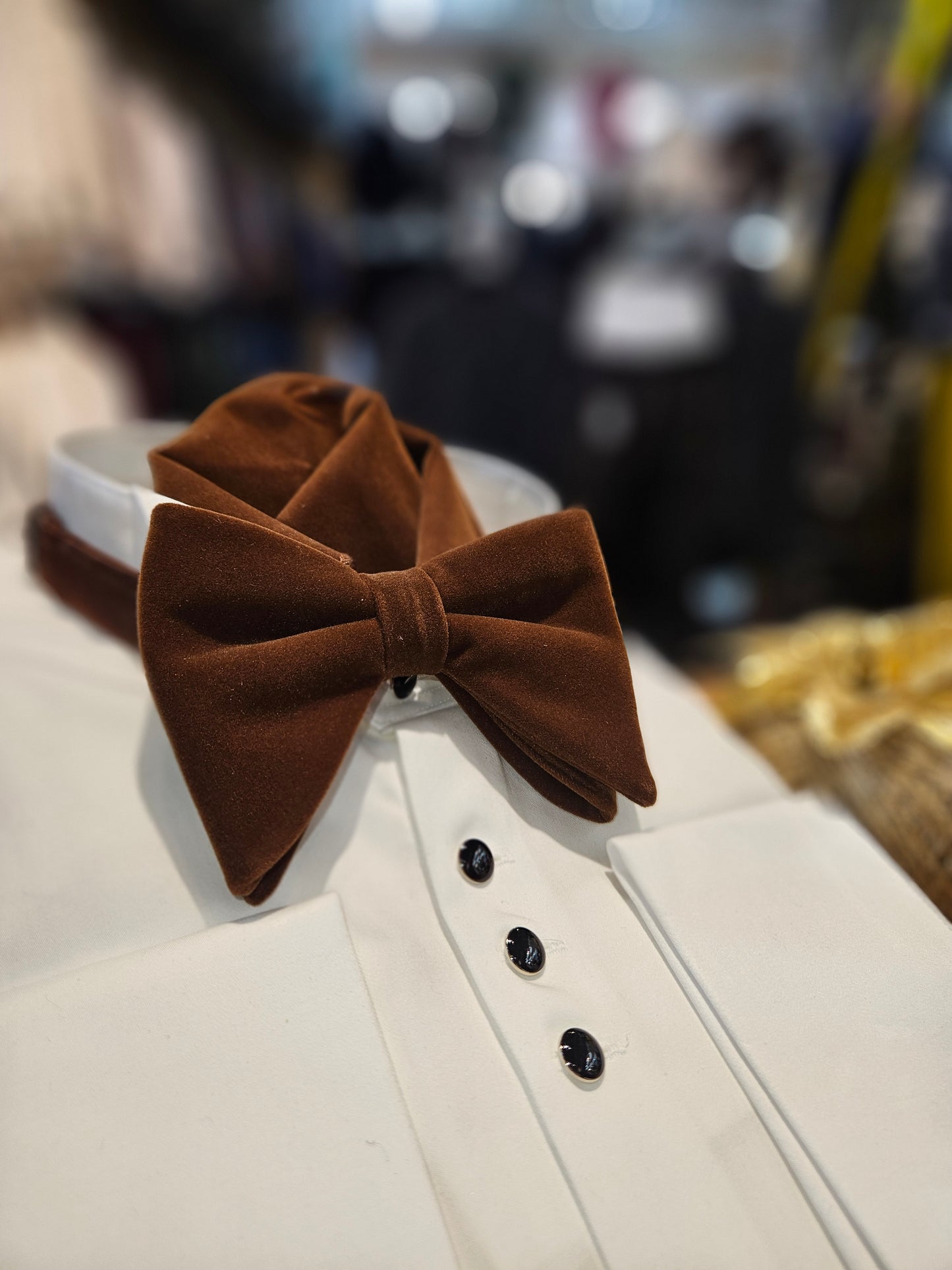 Men's Long and luxurious Velvet Bowtie and handkerchief