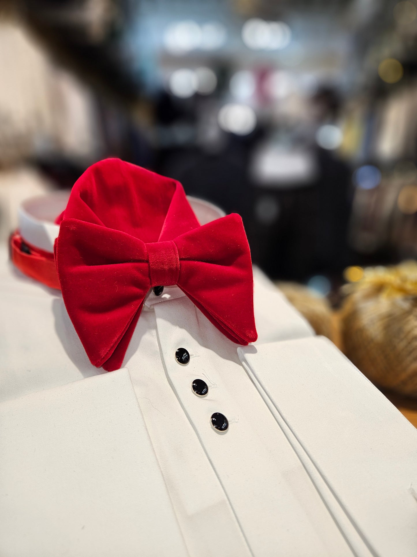 Men's Long and luxurious Velvet Bowtie and handkerchief