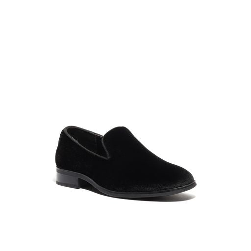 Boy's Black Velvet Loafers
