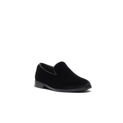 Boy's Black Velvet Loafers