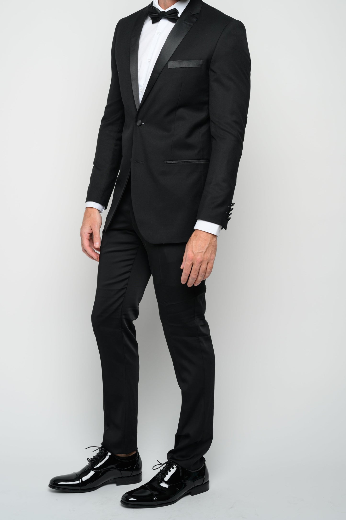 Men's Black Notch Lapel Slim Fit Tuxedo
