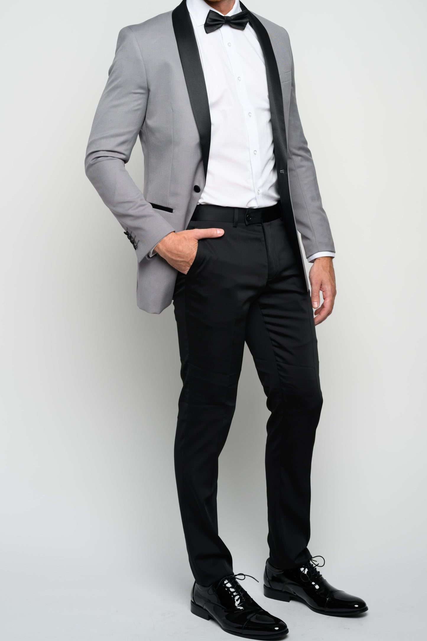 Men's Grey Shawl Lapel Slim Fit Tuxedo