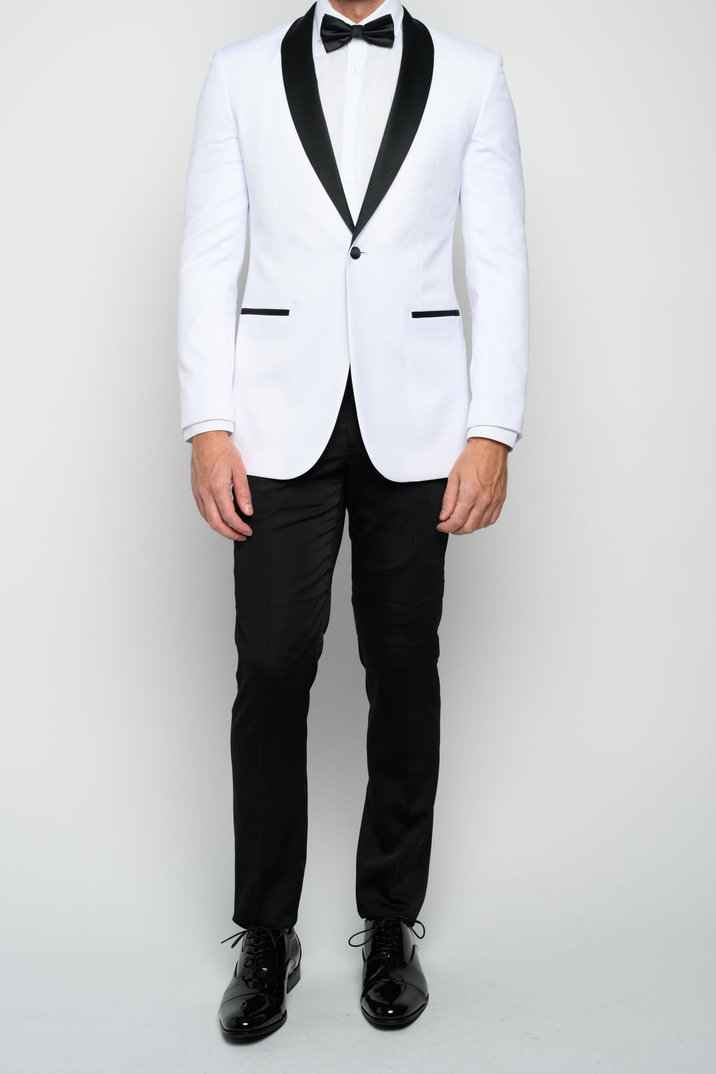 Men's White Shawl Lapel Slim Fit Tuxedo