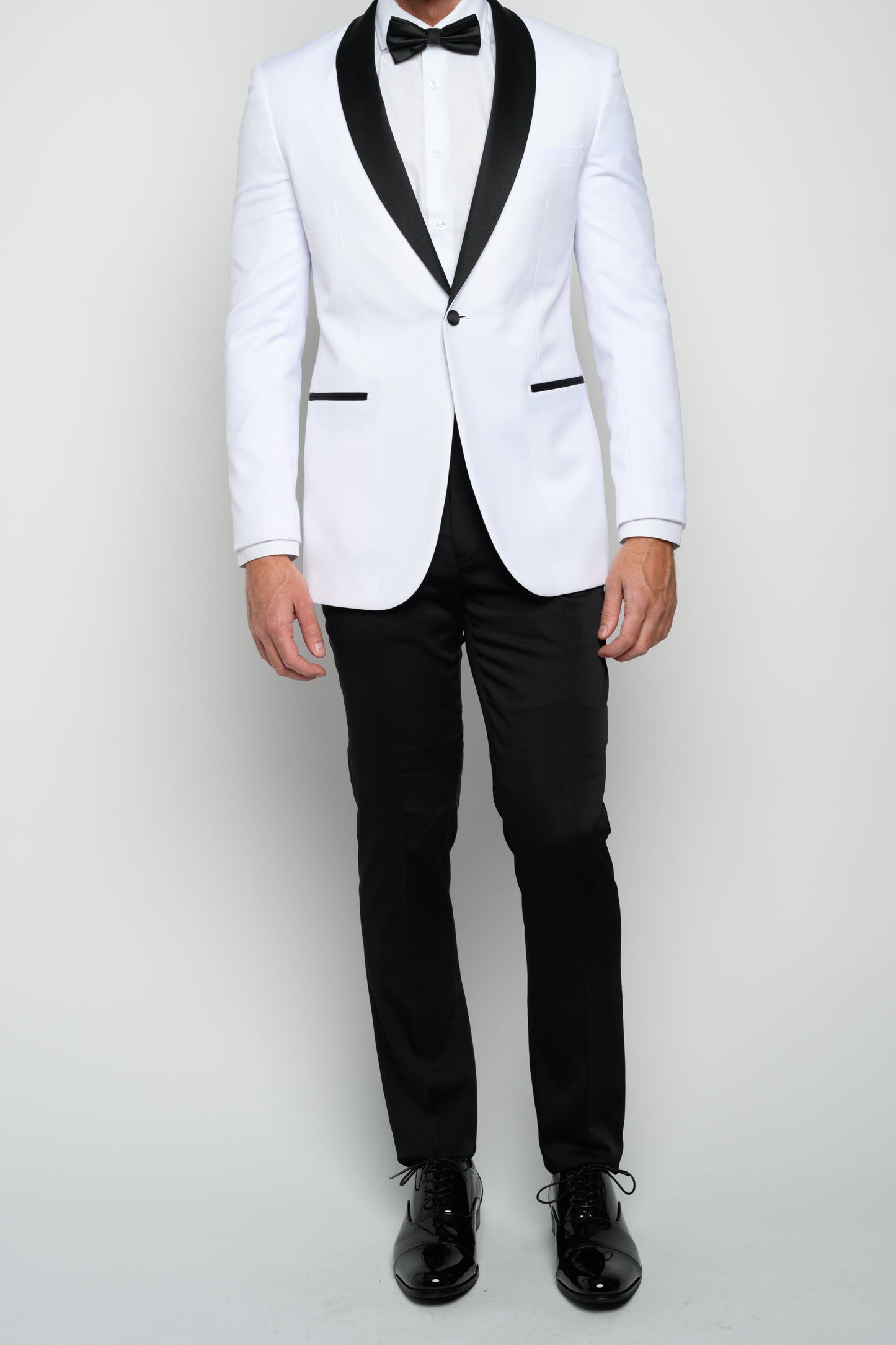 Men's White Shawl Lapel Slim Fit Tuxedo