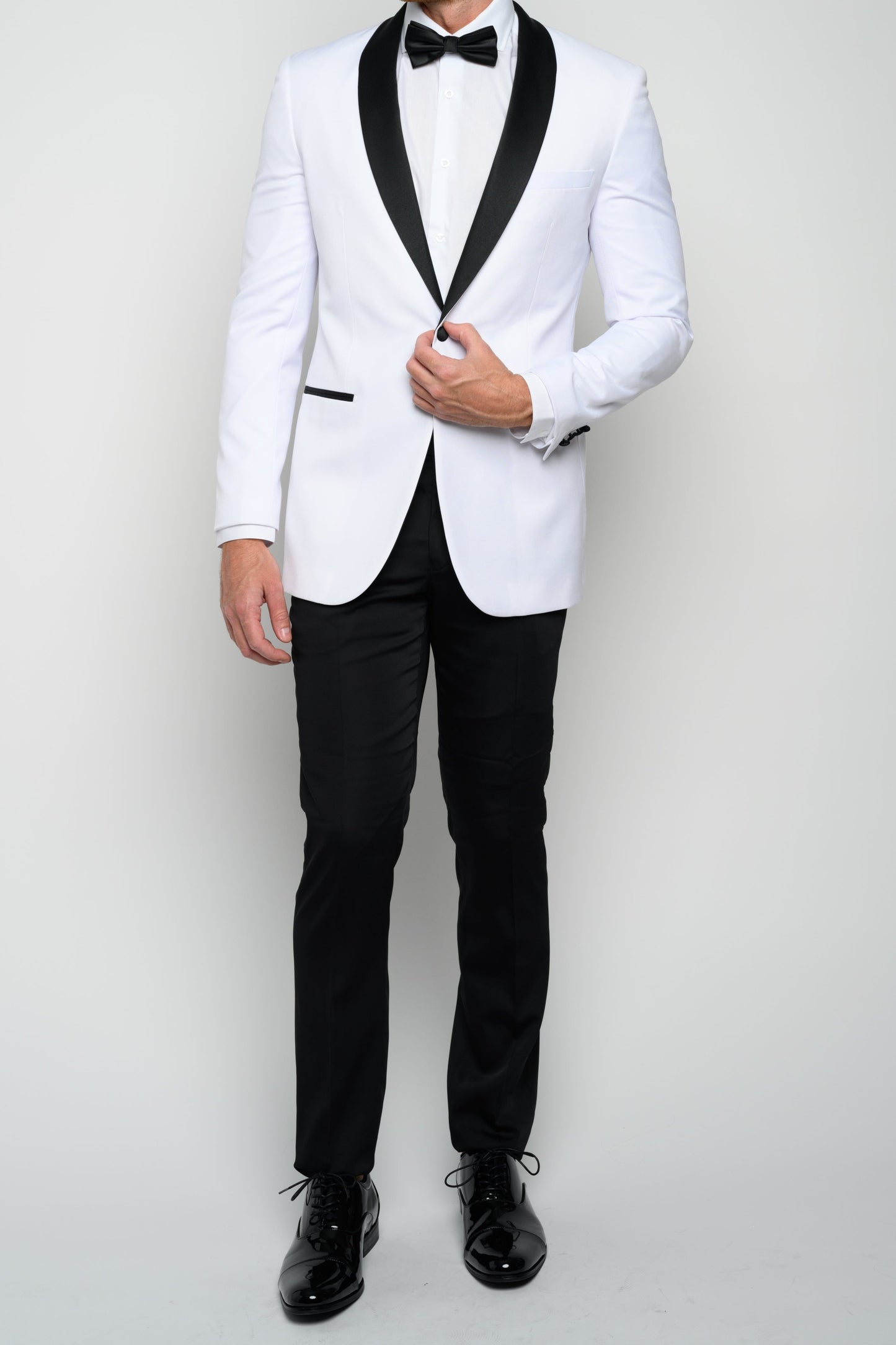 Men's White Shawl Lapel Slim Fit Tuxedo