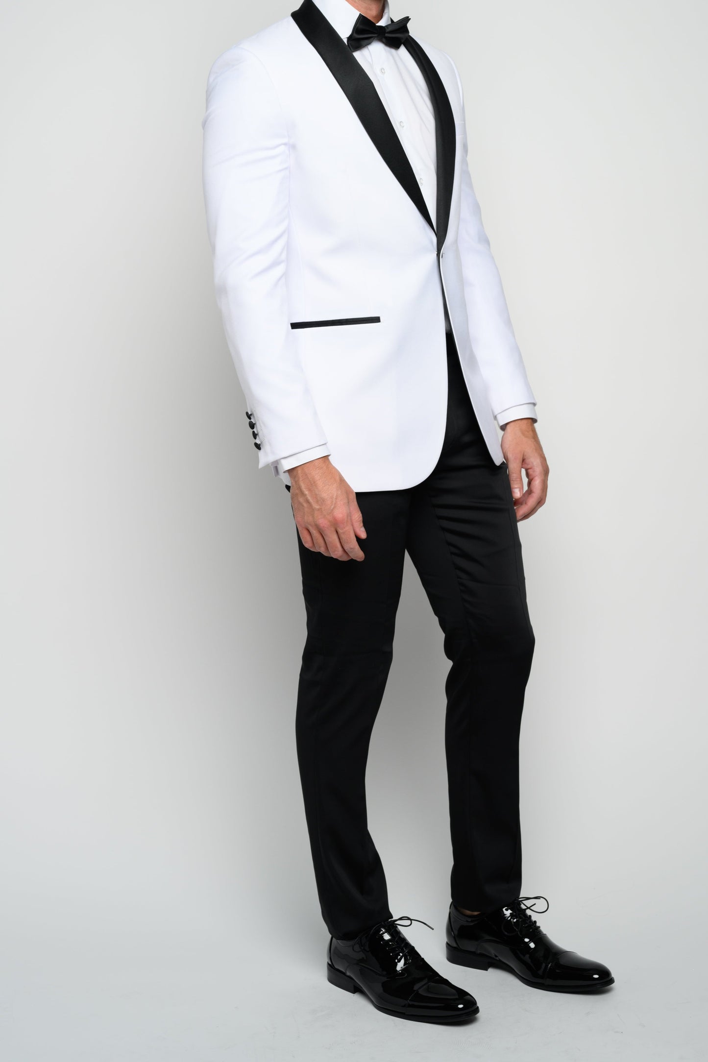 Men's White Shawl Lapel Slim Fit Tuxedo