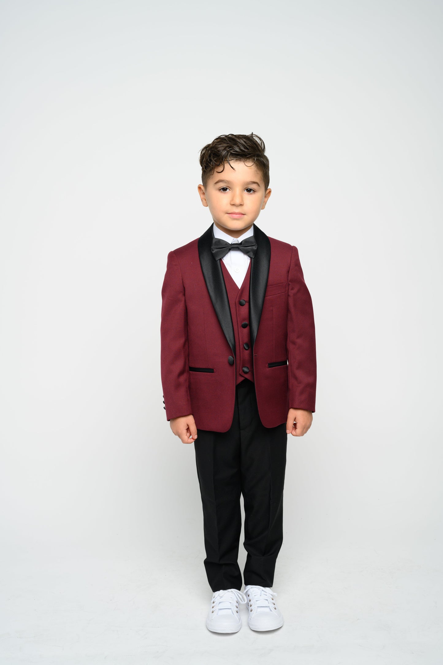 Boy's Burgundy Slim Fit Tuxedo