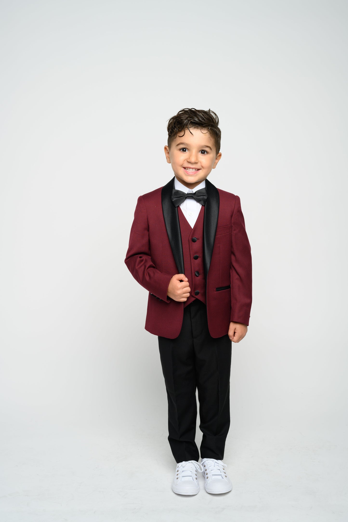 Boy's Burgundy Slim Fit Tuxedo