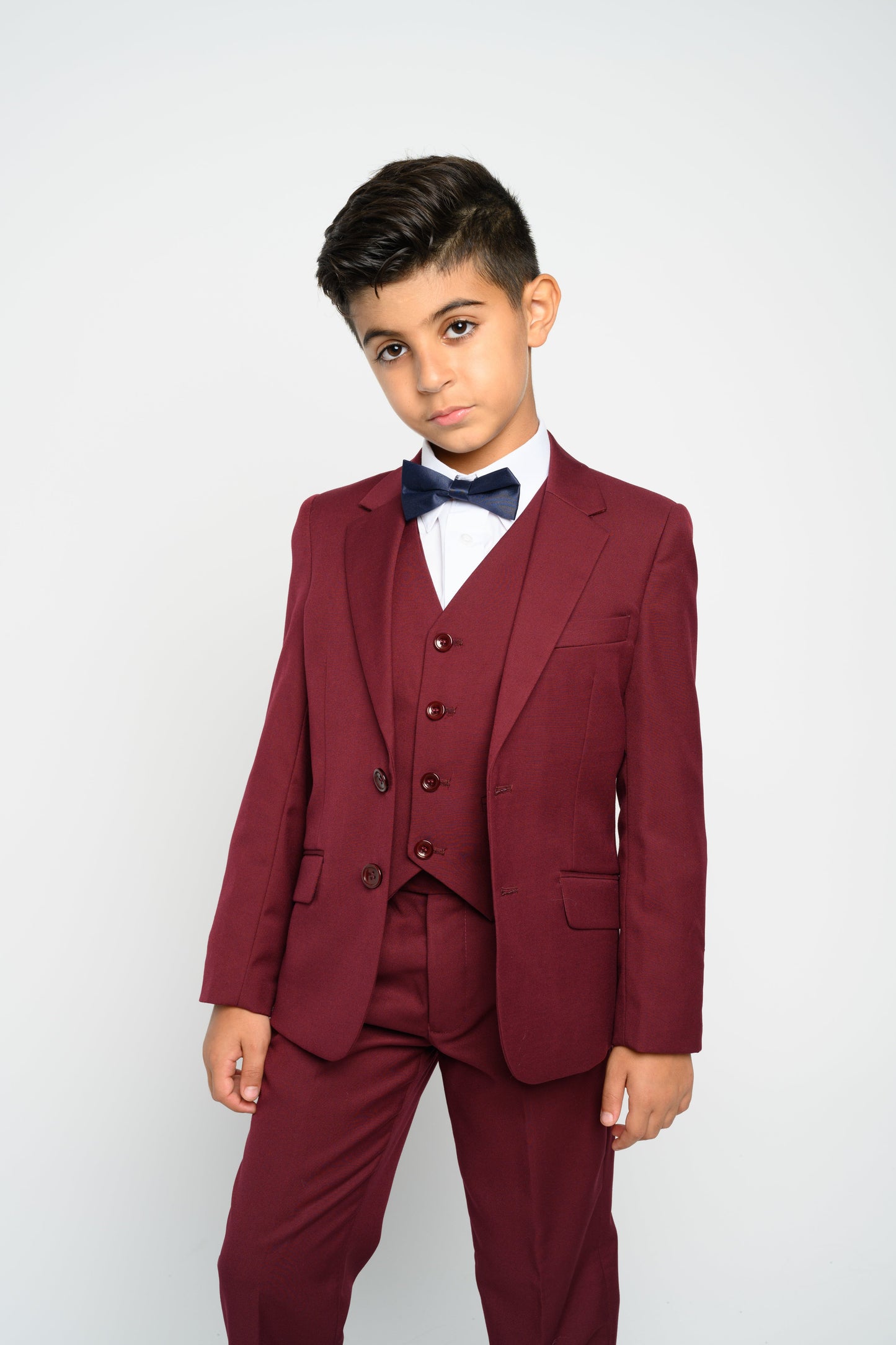 Boy's Burgundy Slim Fit Suit