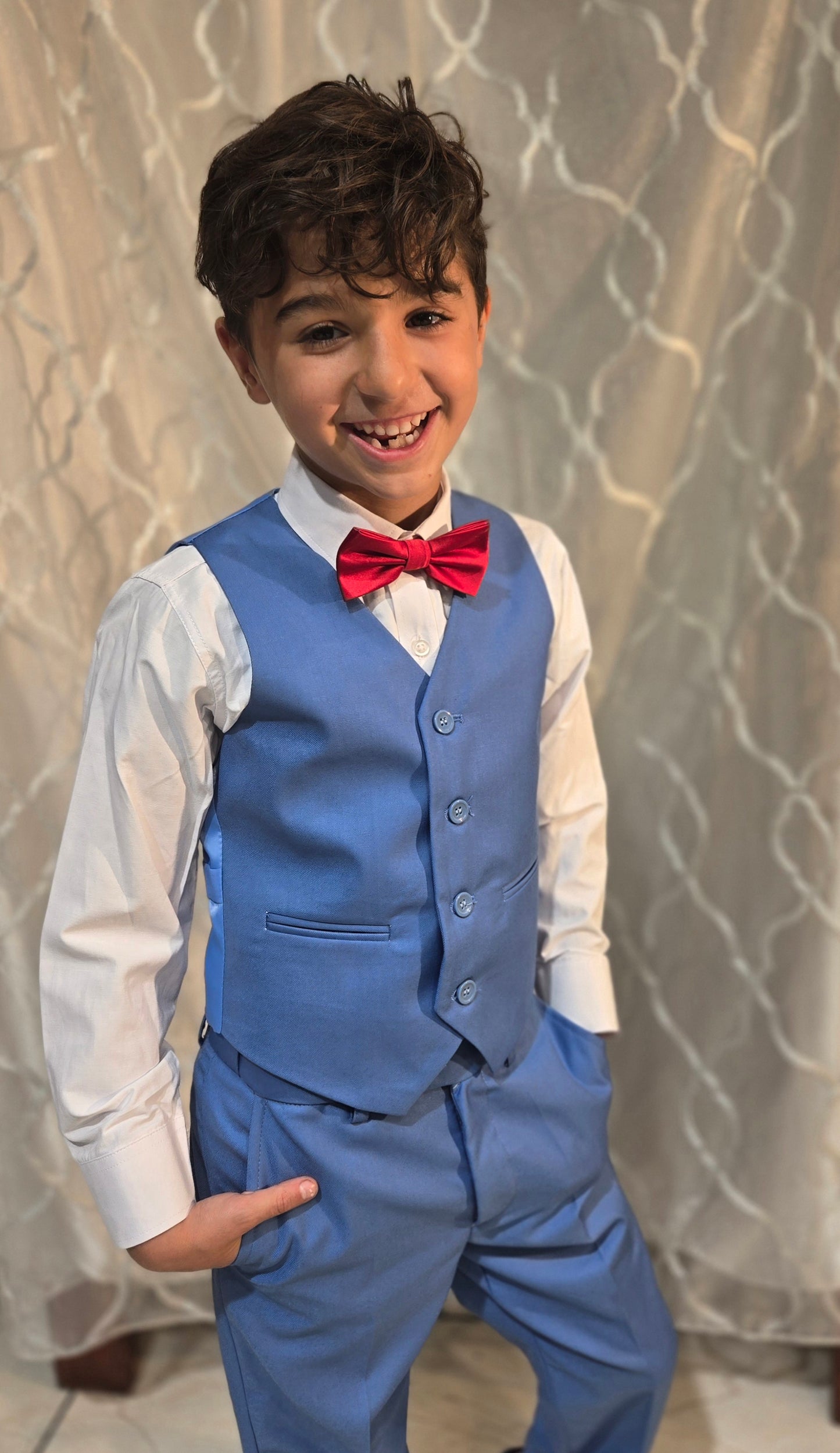 Boys 5-Pieces soft blue color Suit Set