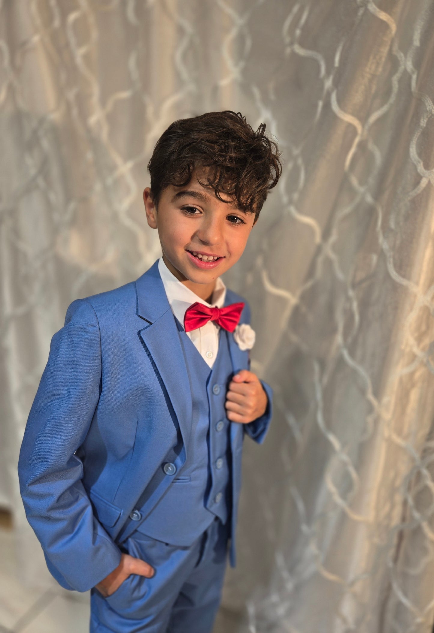 Boys 5-Pieces soft blue color Suit Set