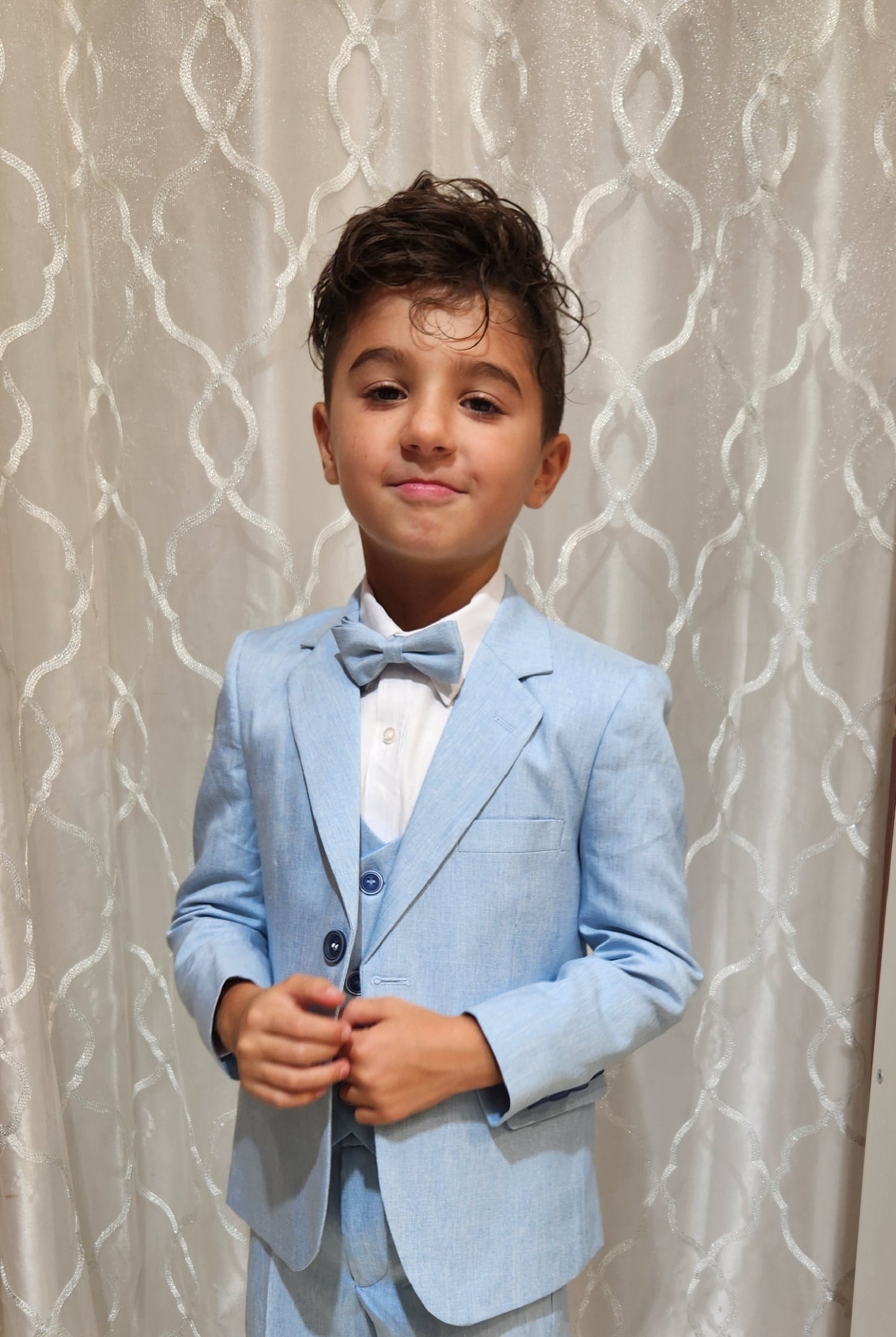 Boys 5-Pieces Powder Blue Suit Set