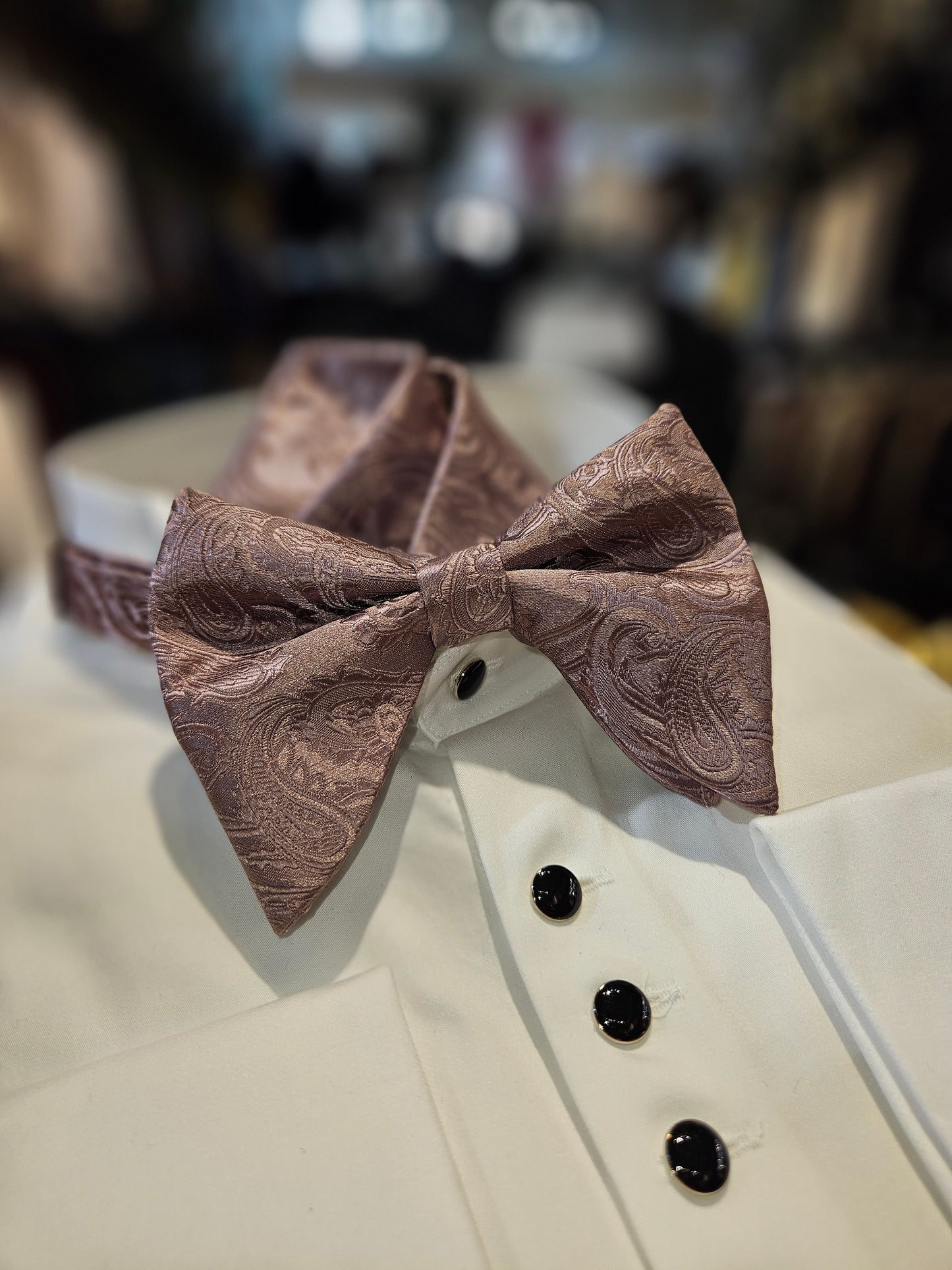 Men's Large and luxurious paisley design Bowtie and handkerchief