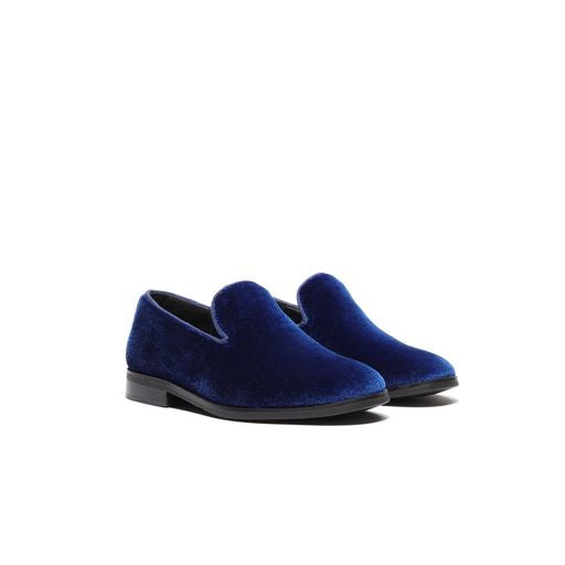 Boy's Royal Blue Velvet Loafers