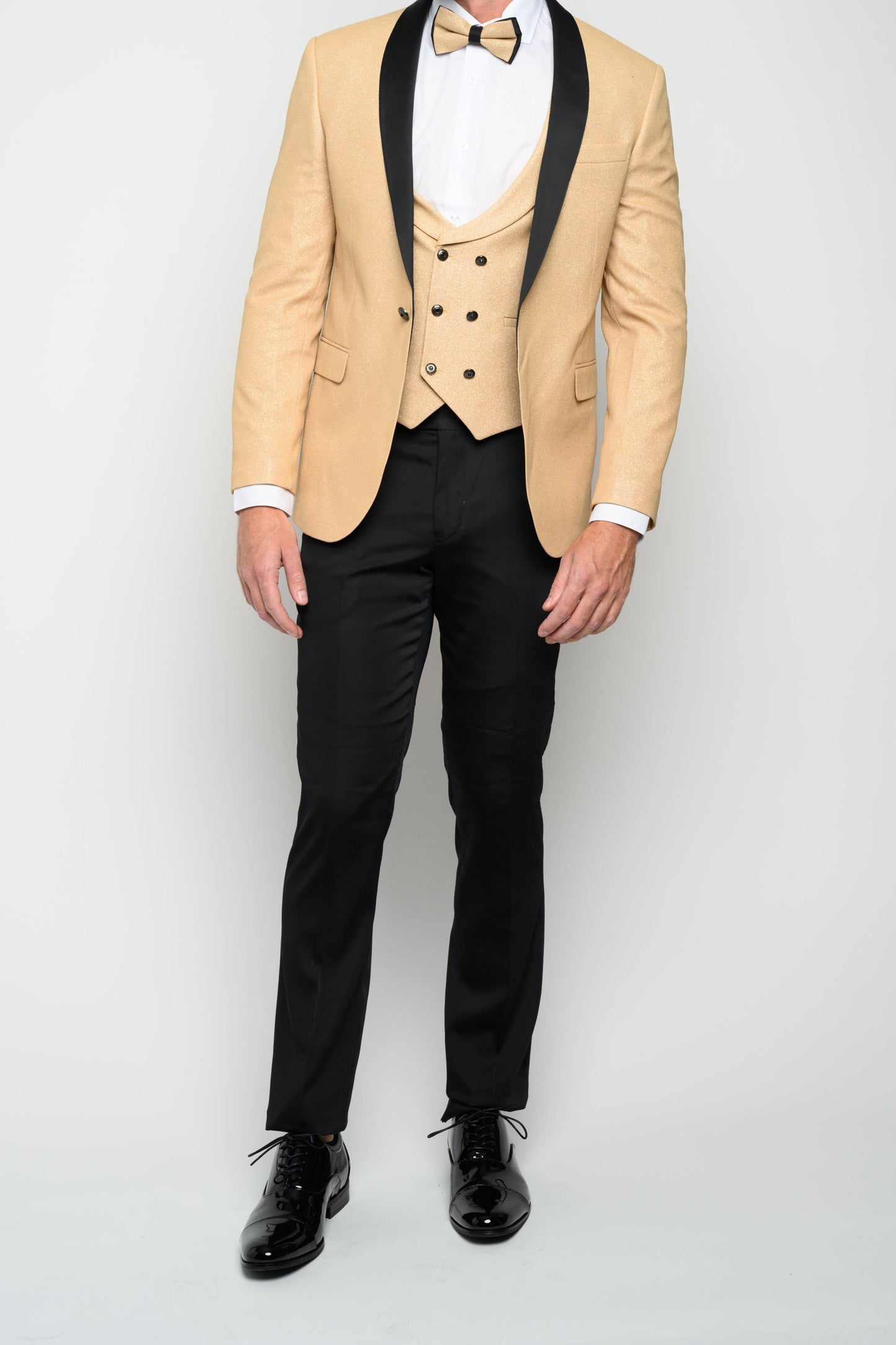 Men's Gold Modern Sequin Tuxedo Set