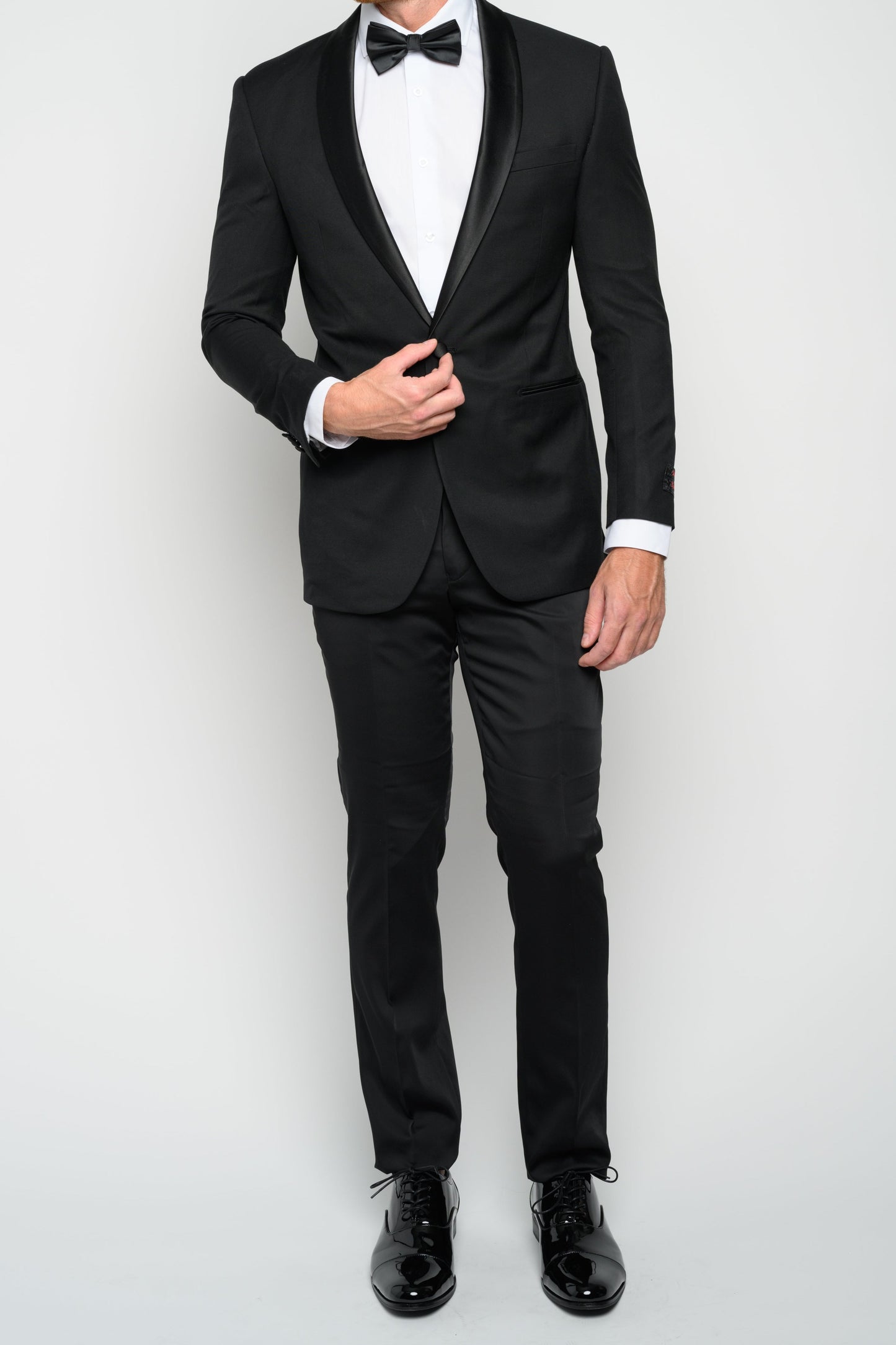 Men's 2-Pieces Black Shawl  Tuxedo Set