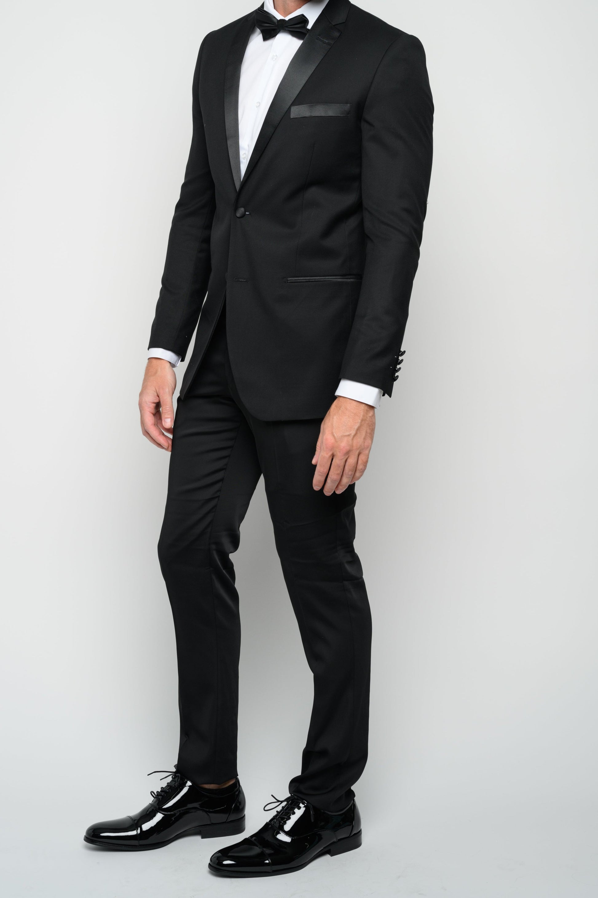 Men's Black Notch Lapel  Slim Fit Tuxedo