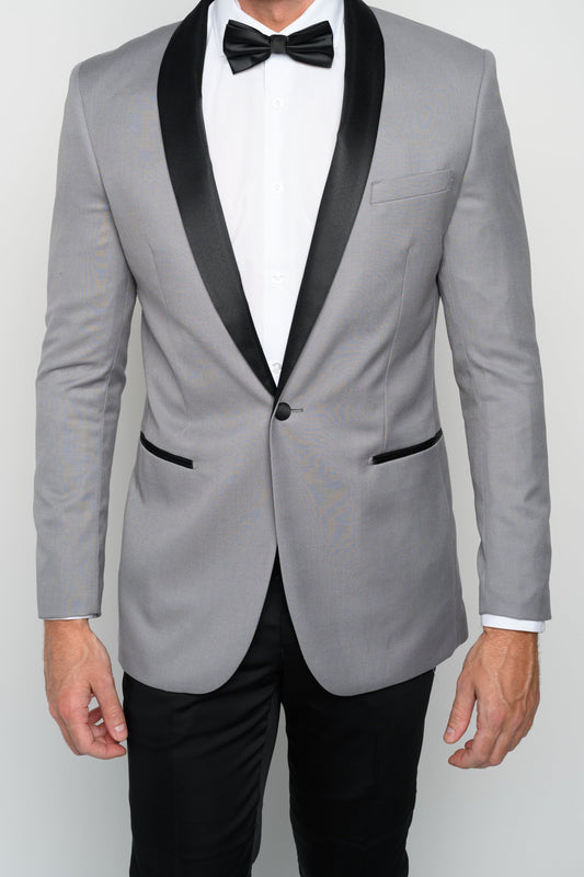 Men's Grey Shawl Lapel Slim Fit Tuxedo