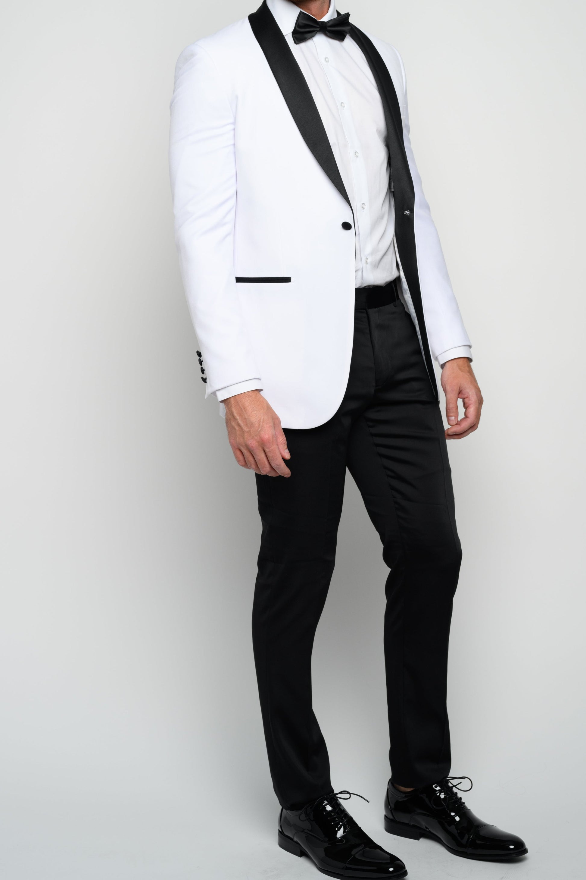 Men's White Shawl Lapel Slim Fit Tuxedo 