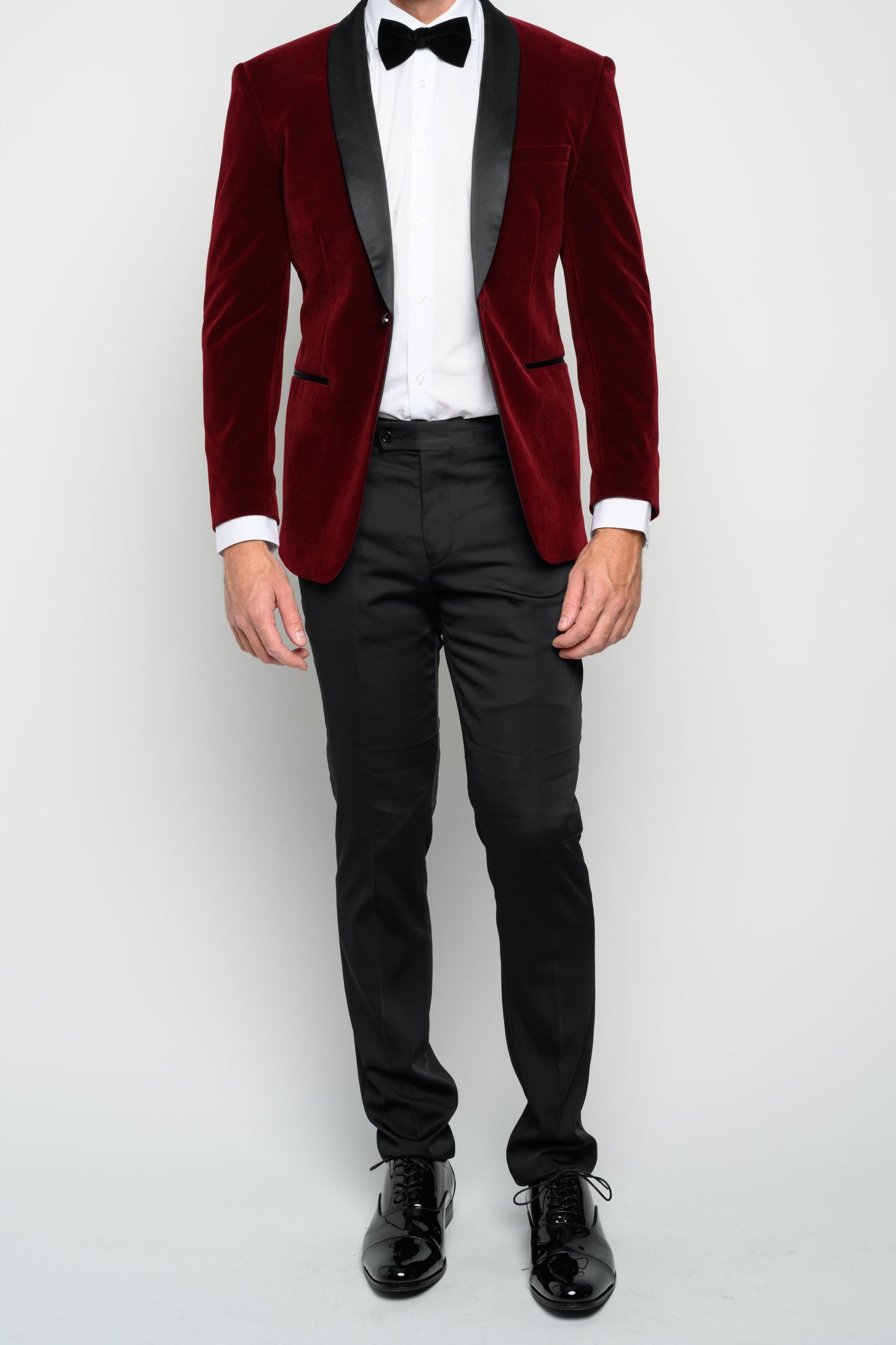 Men's Burgundy Velvet Tuxedo Jacket