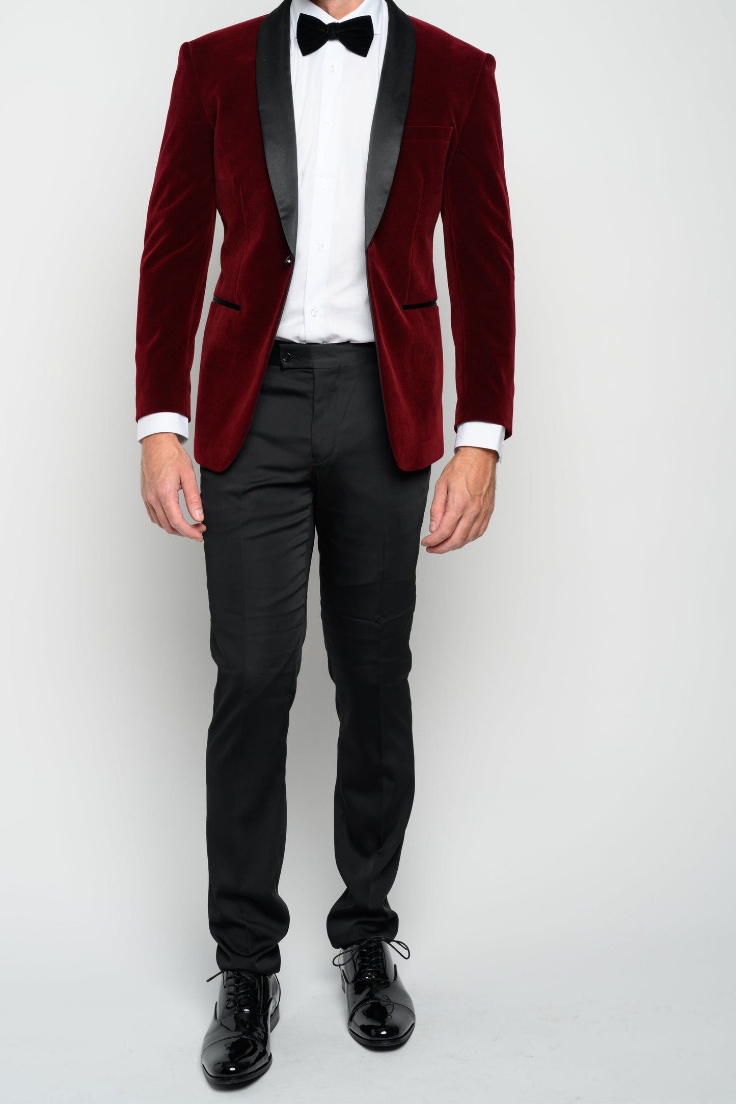 Men's Burgundy Velvet Tuxedo Jacket