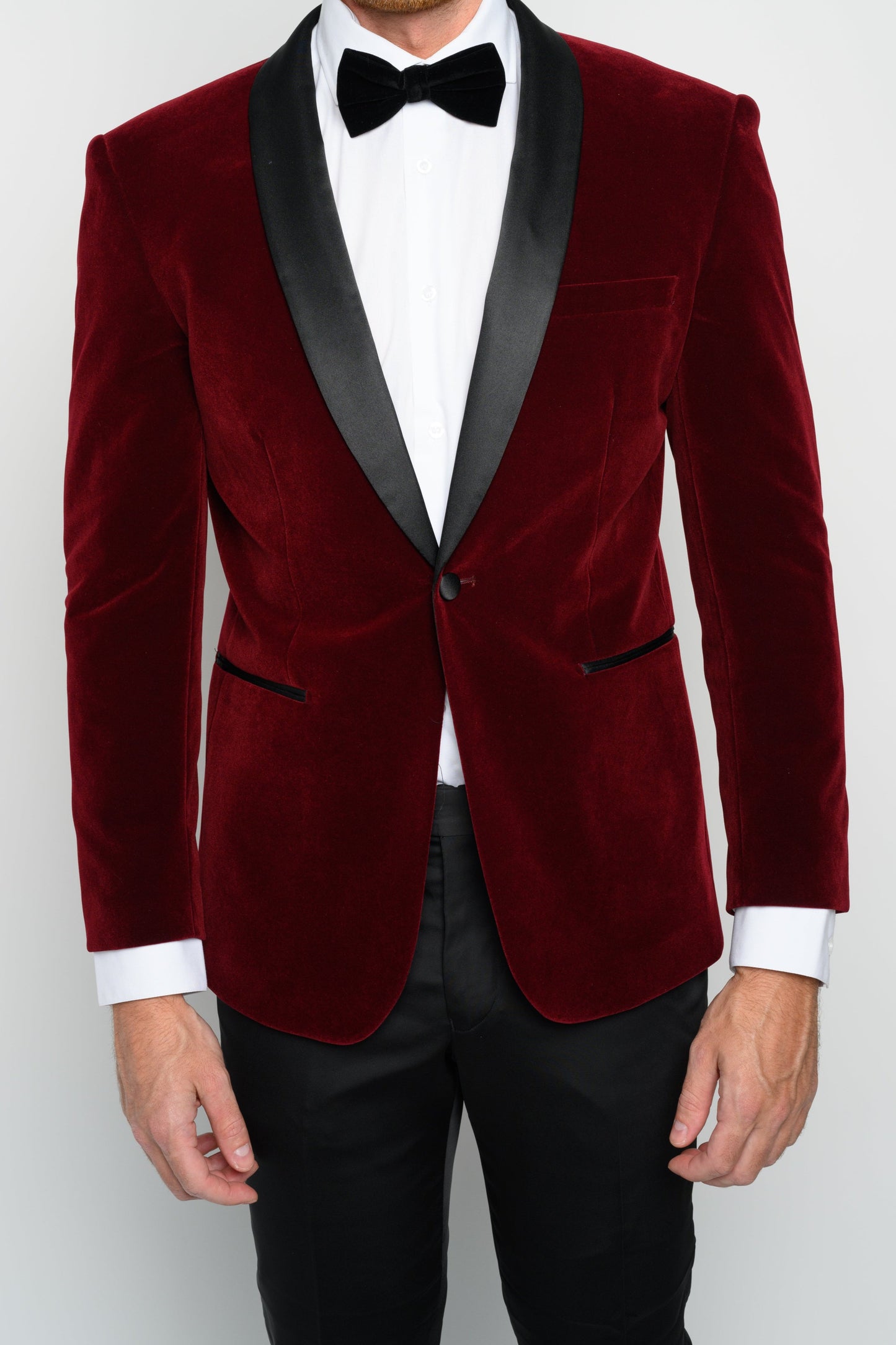 Men's Burgundy Velvet Tuxedo Jacket