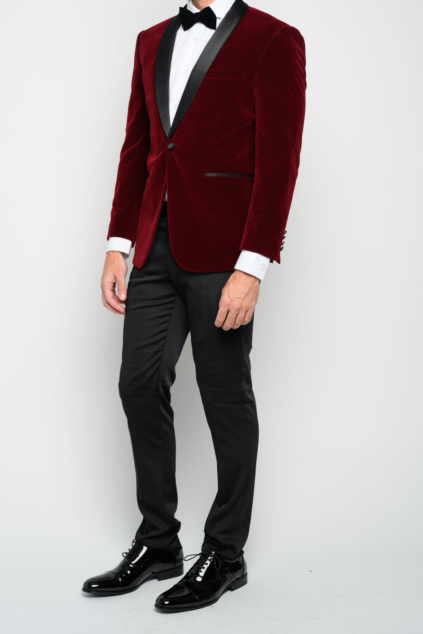 Men's Burgundy Velvet Tuxedo Jacket