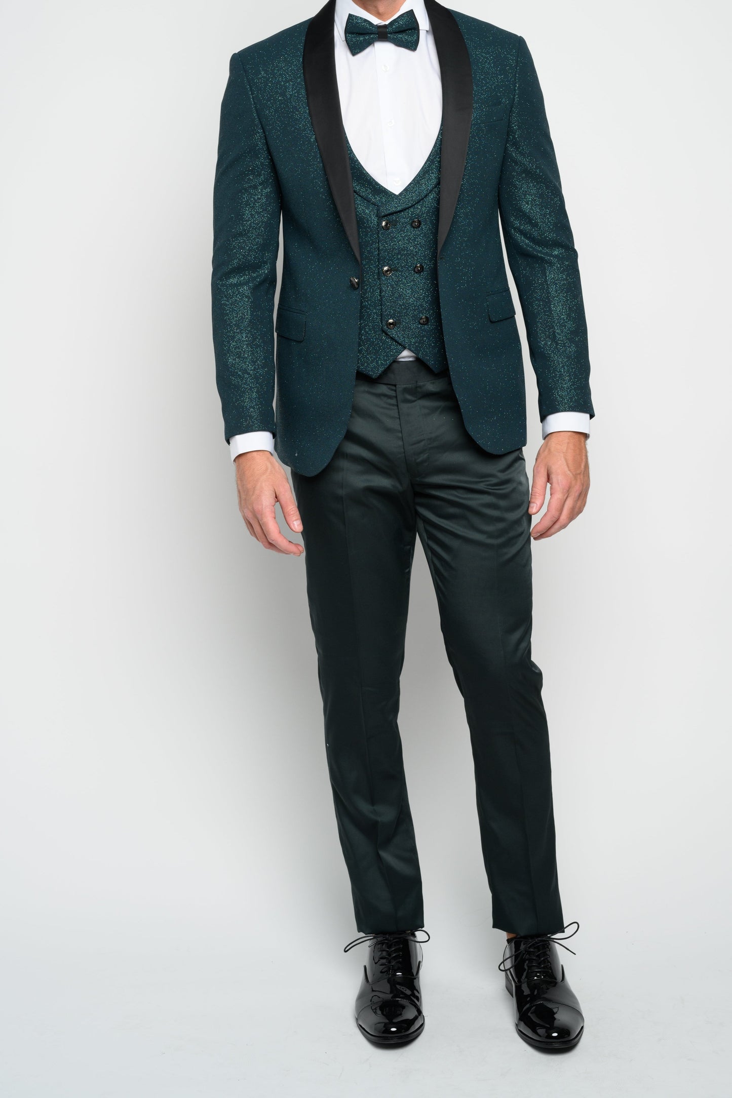 Men's Hunter Green Modern Sequin Tuxedo Set