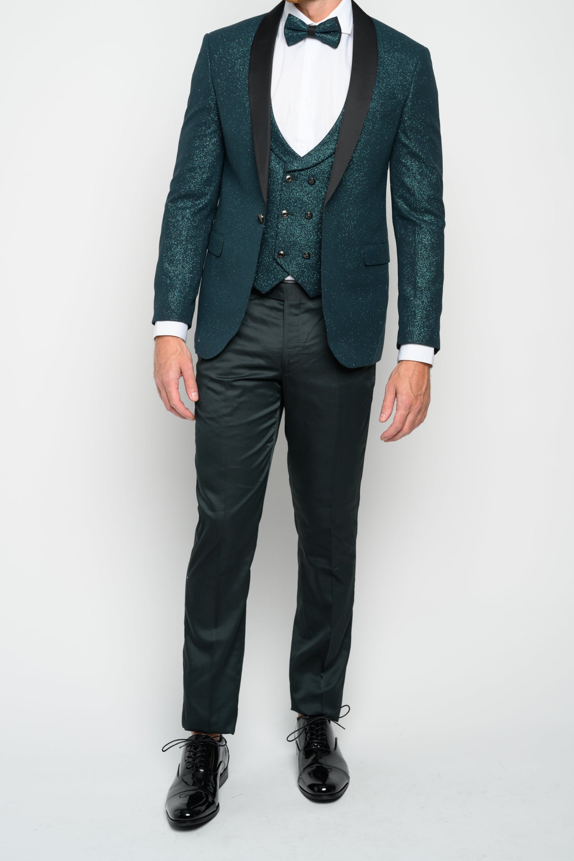 Men's Hunter Green Modern Sequin Tuxedo Set