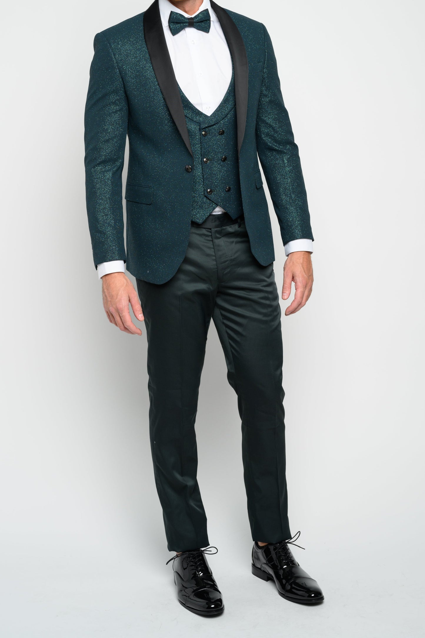 Men's Hunter Green Modern Sequin Tuxedo Set