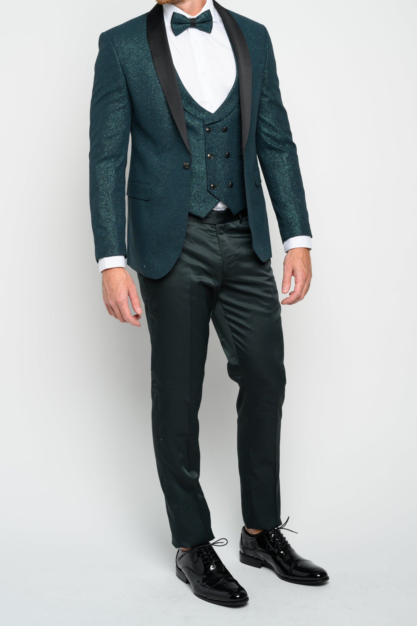 Men's Hunter Green Modern Sequin Tuxedo Set