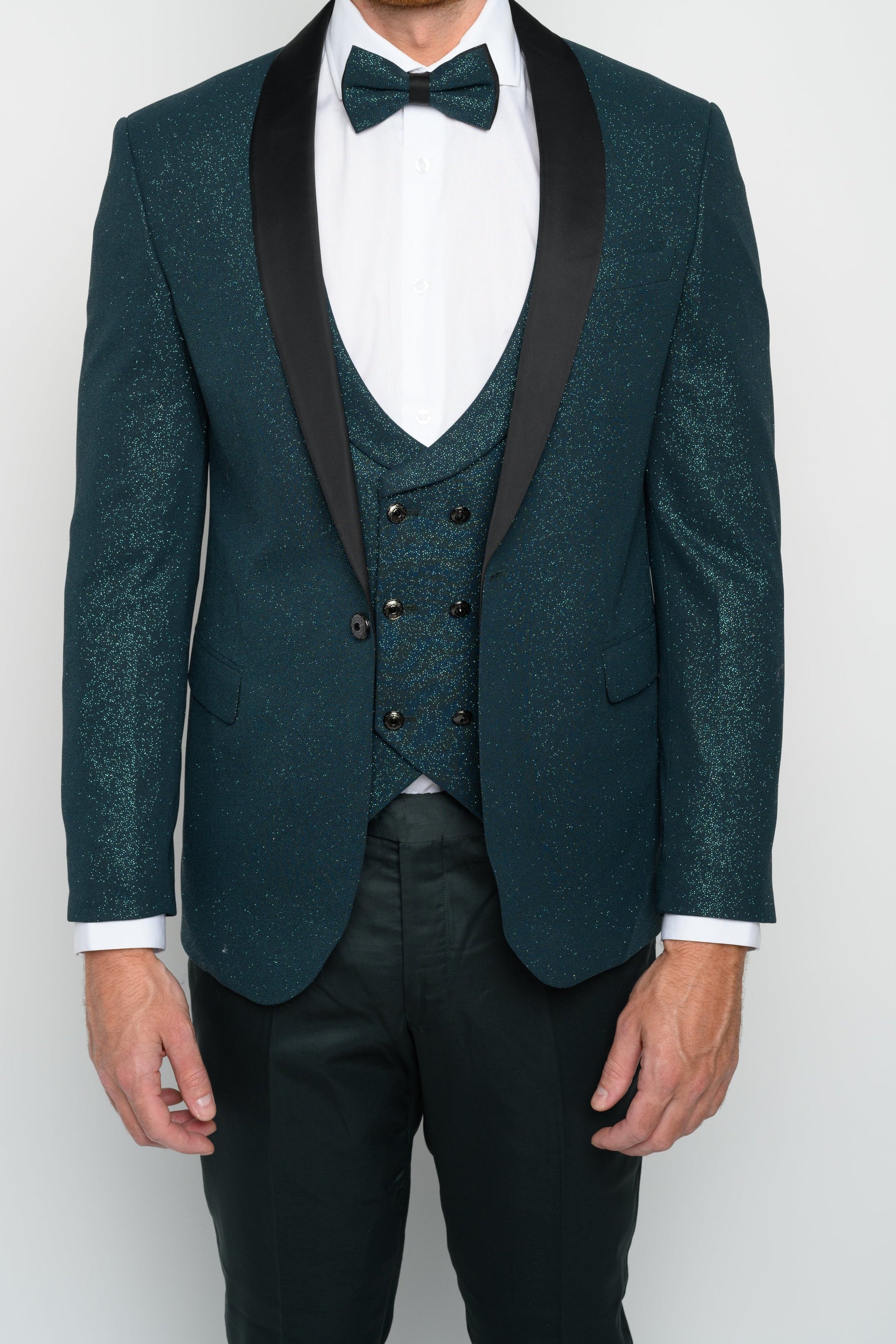 Men's Hunter Green Modern Sequin Tuxedo Set