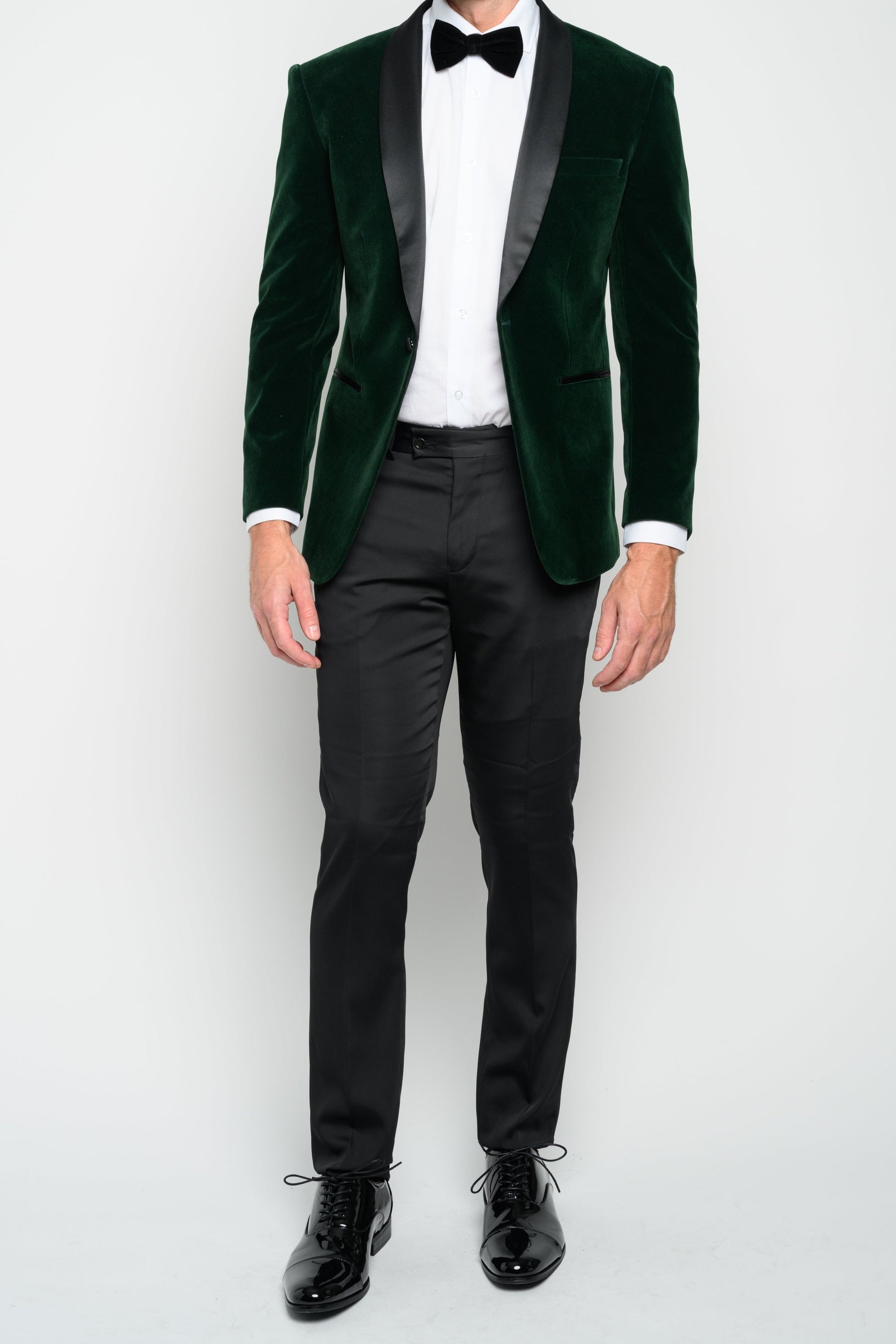 Men's Hunter Green Velvet Shawl Lapel Slim Fit Tuxedo Jacket