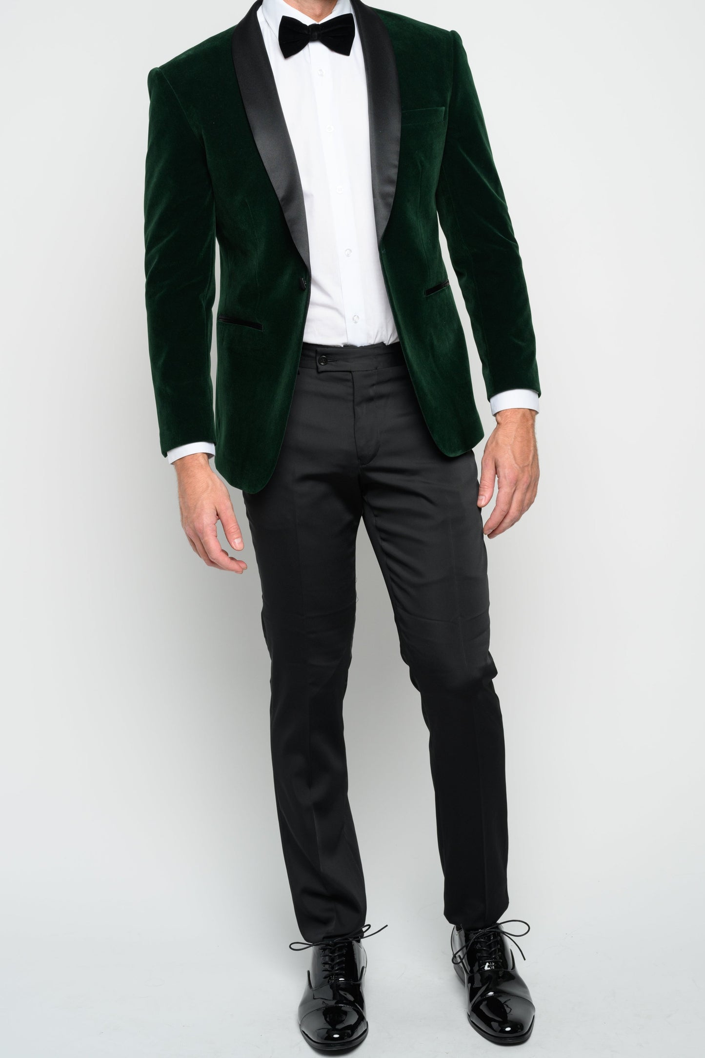 Men's Hunter Green Velvet Shawl Lapel Slim Fit Tuxedo Jacket