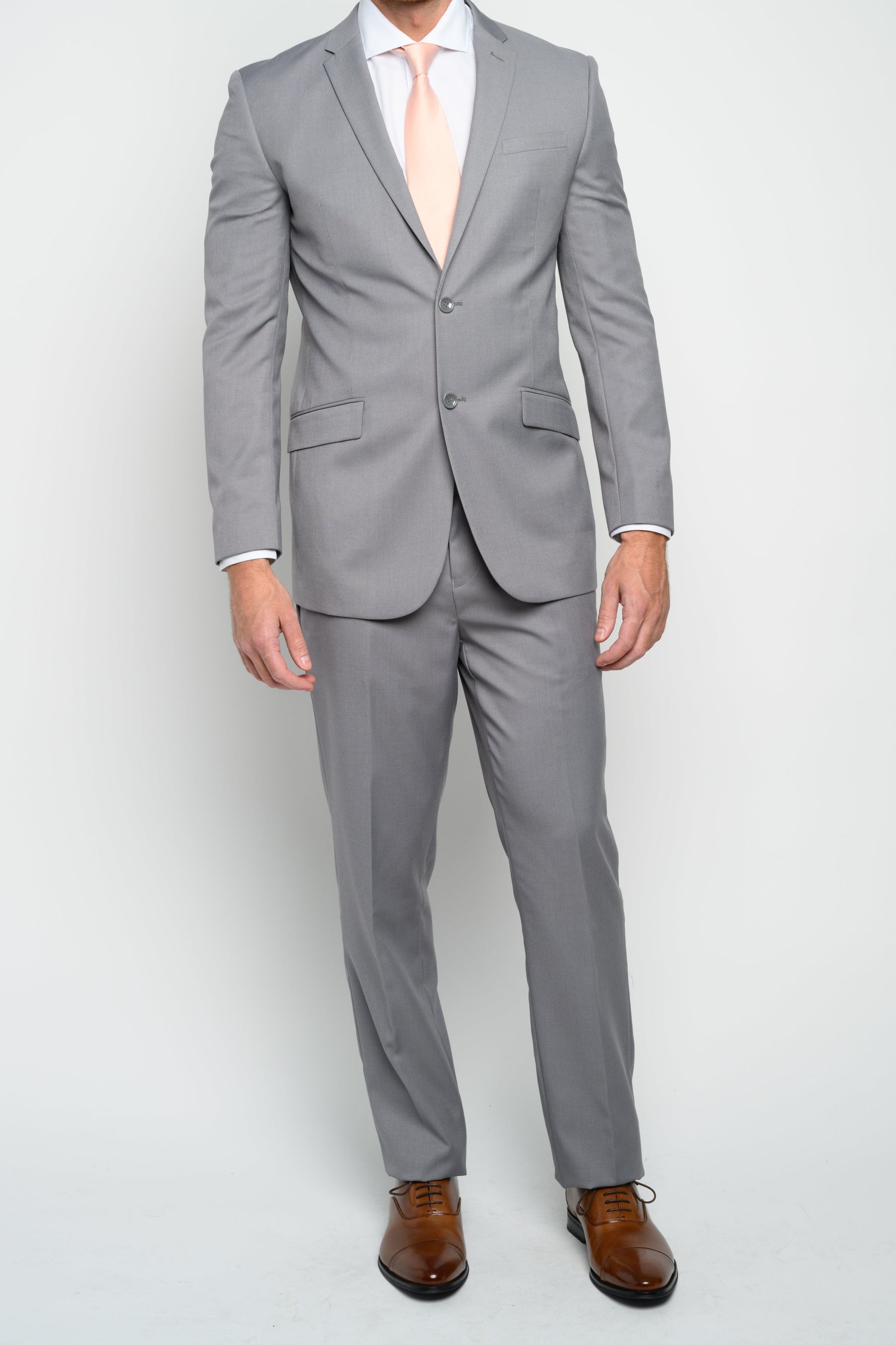 Men's Light Grey Slim Fit Suit