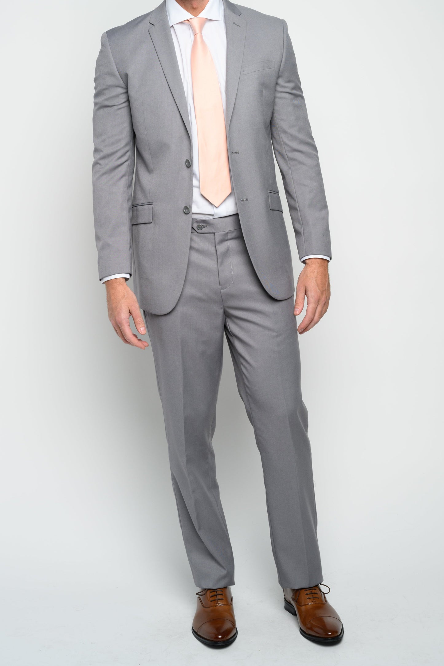 Men's Light Grey Slim Fit Suit