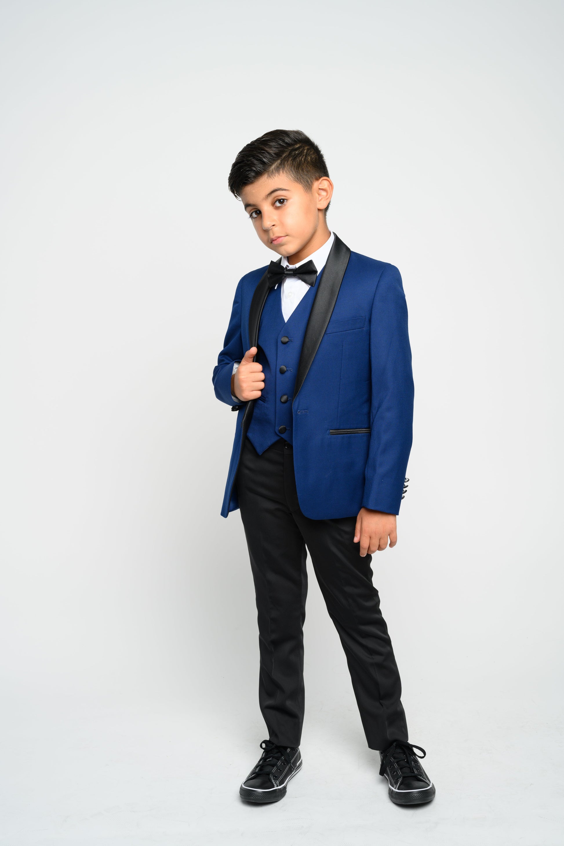 Boy's Indigo Slim Fit Tuxedo