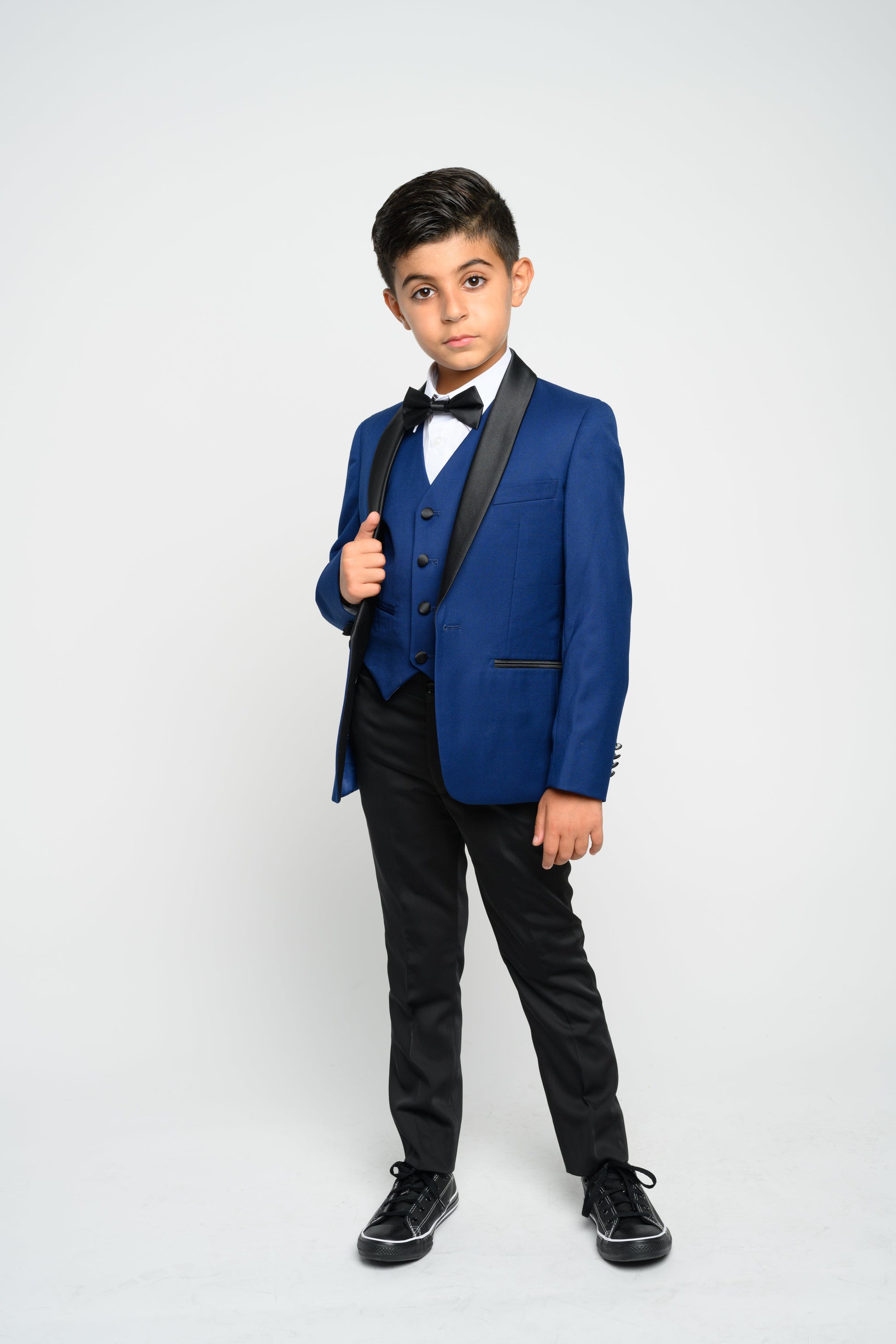 Boy's Indigo Slim Fit Tuxedo