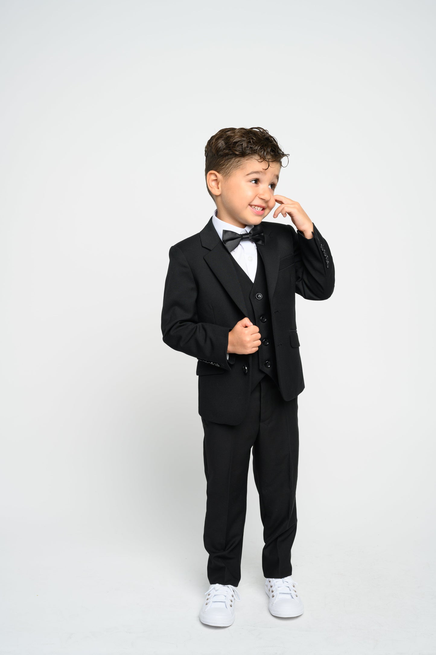 Boy's Black Slim Fit Suit