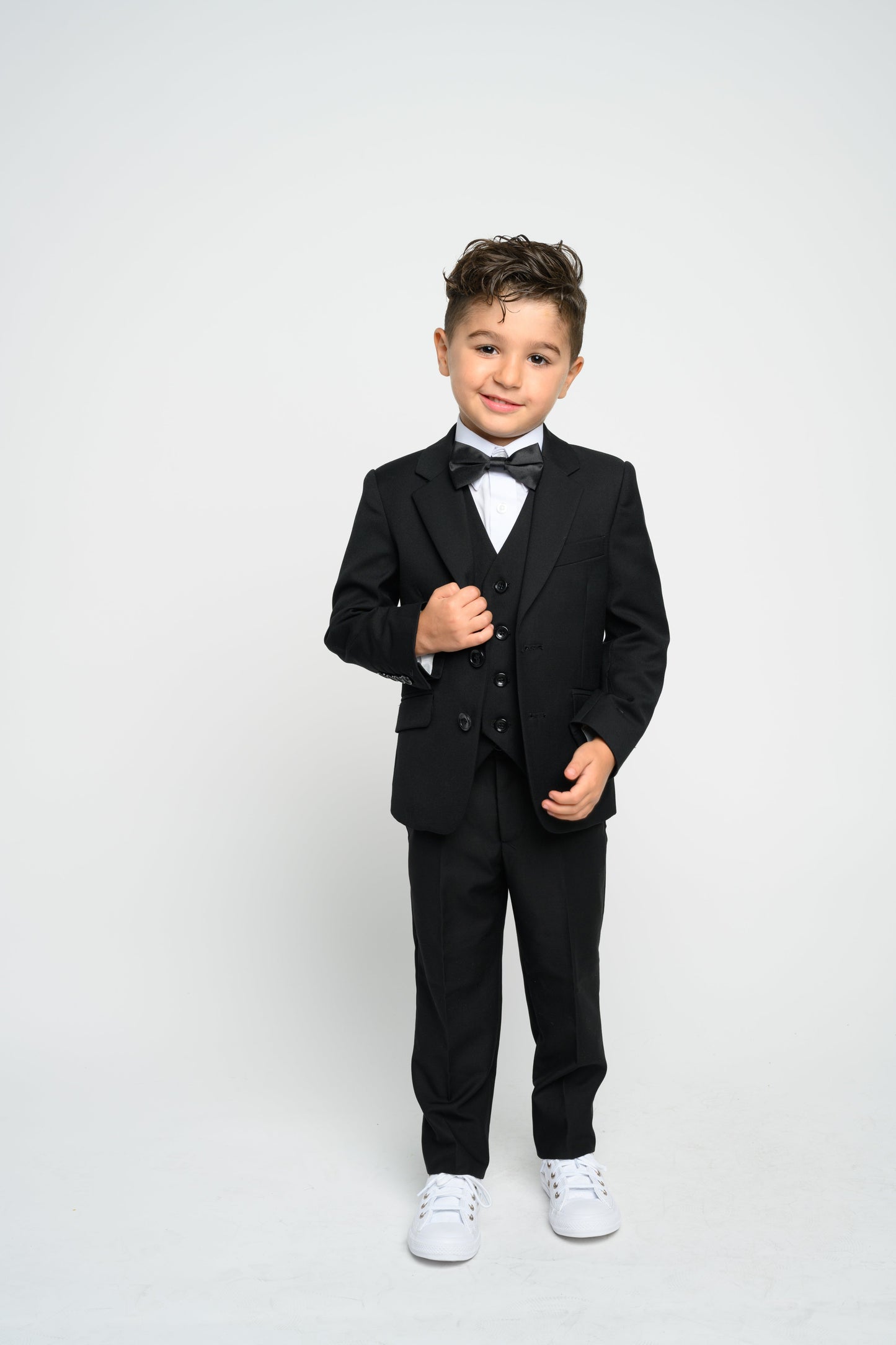 Boy's Black Slim Fit Suit