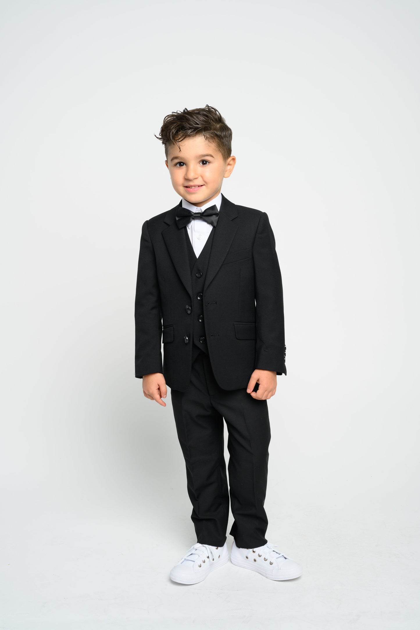 Boy's Black Slim Fit Suit