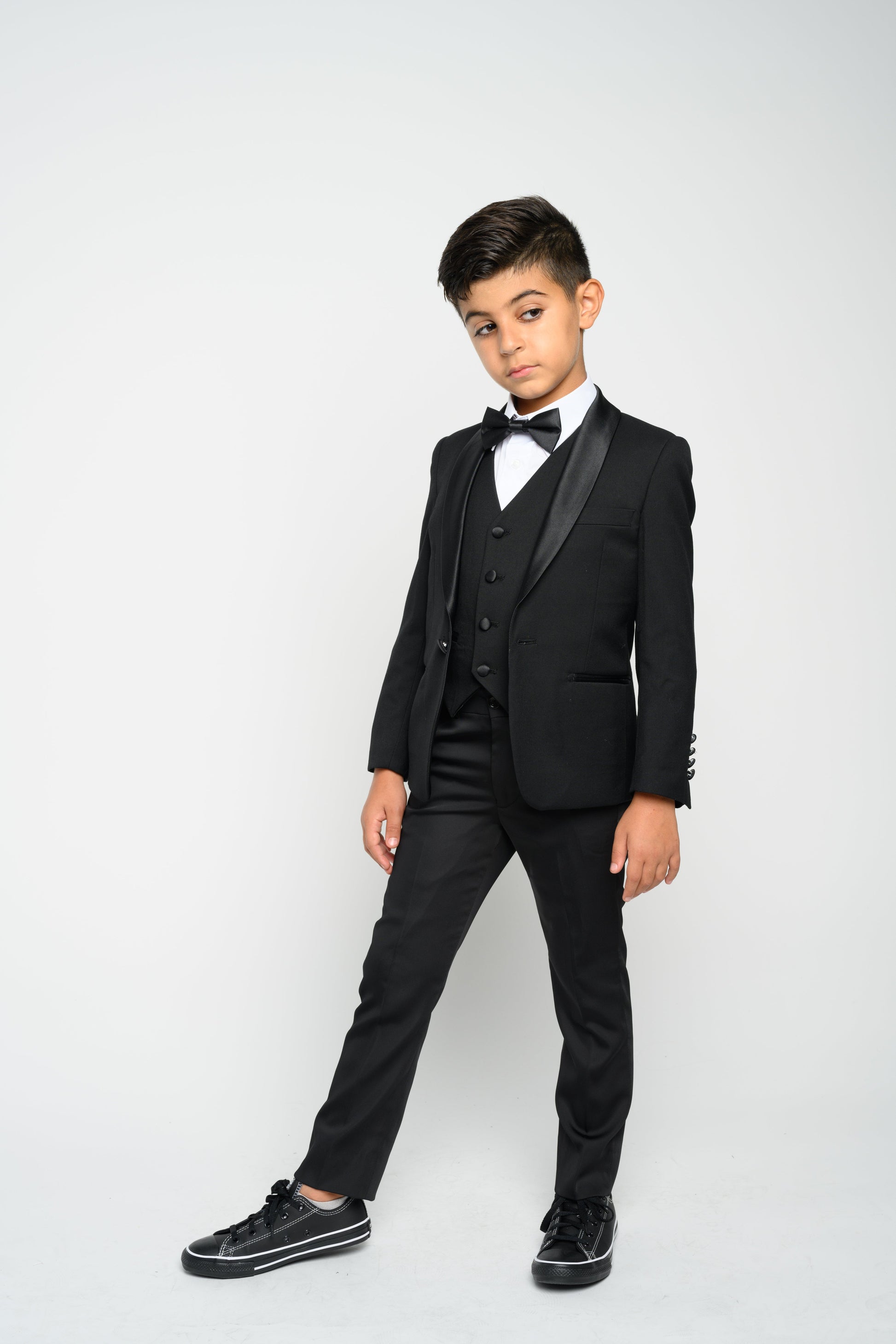 Boy's Black Slim Fit Tuxedo