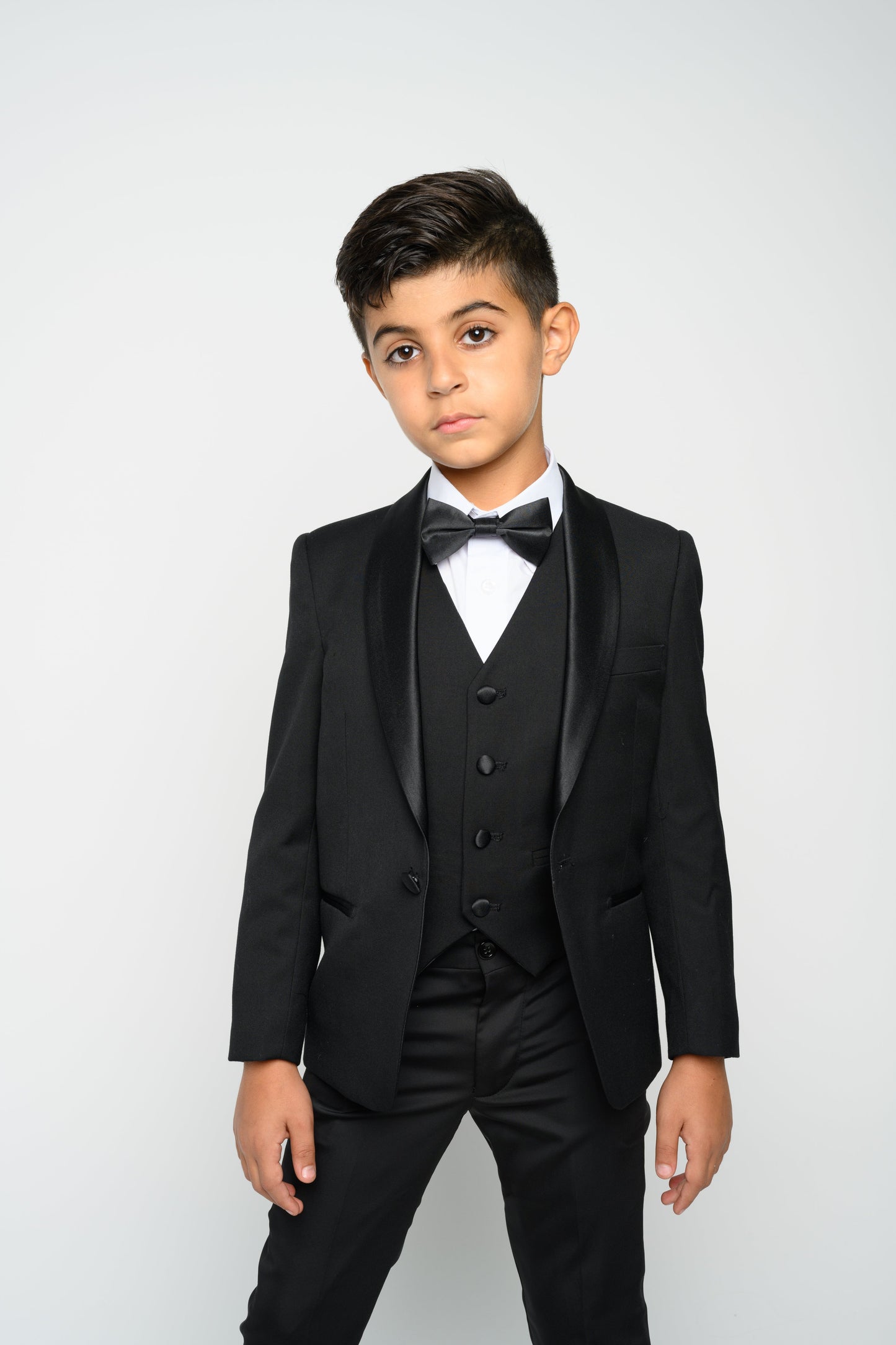 Boy's Black Slim Fit Tuxedo