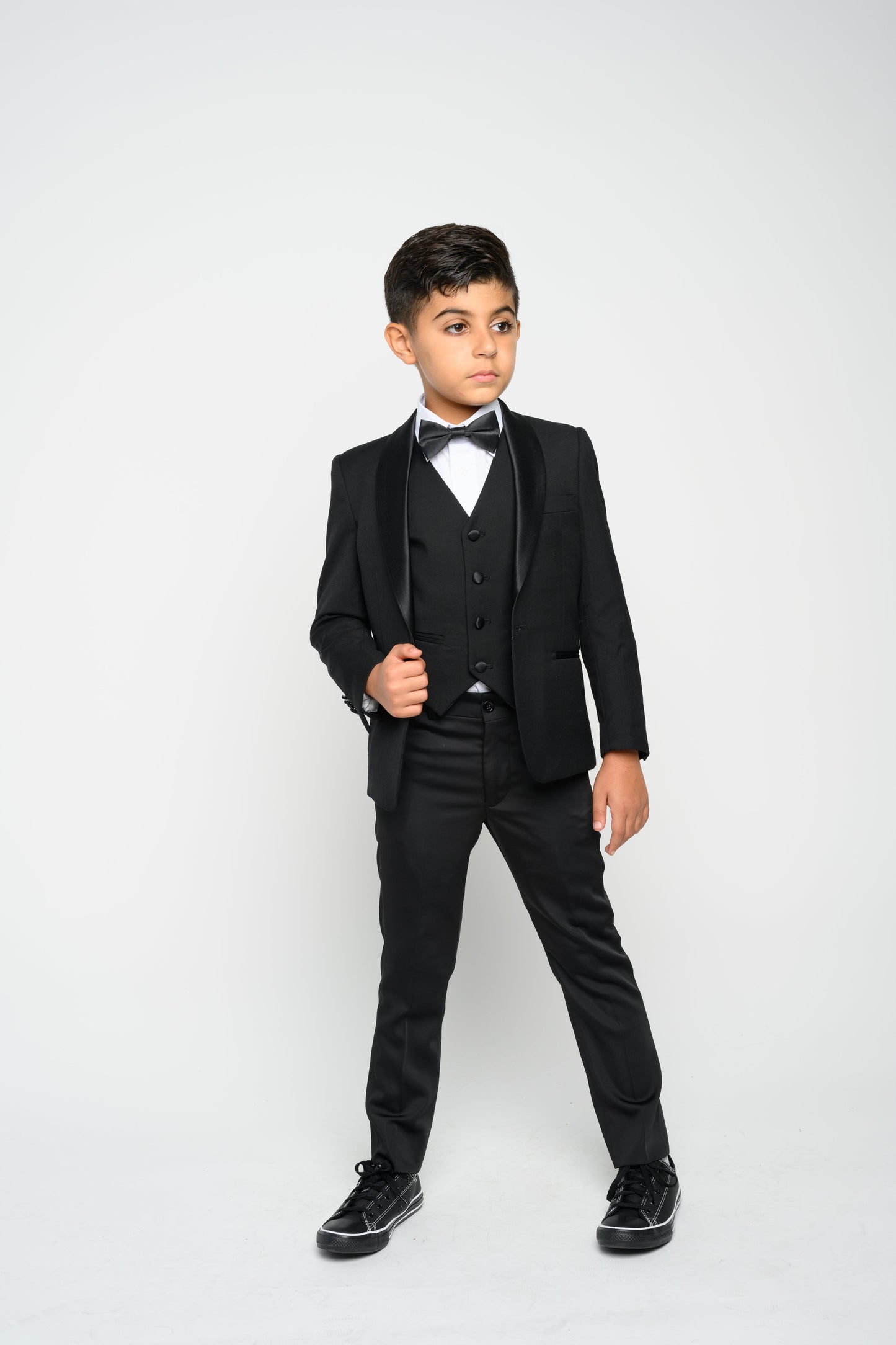 Boy's Black Slim Fit Tuxedo