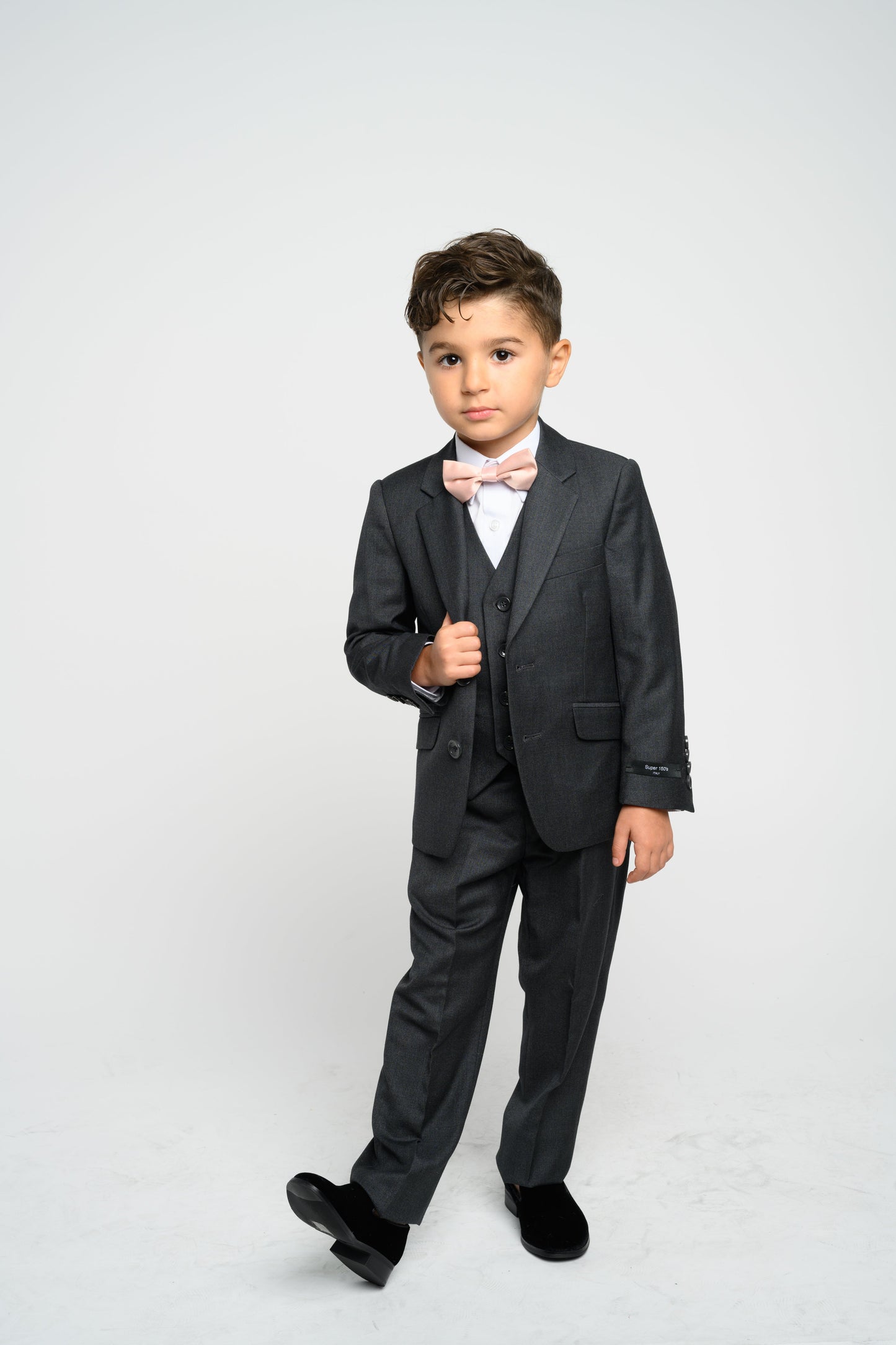 Boy's Charcoal Grey Slim Fit Suit