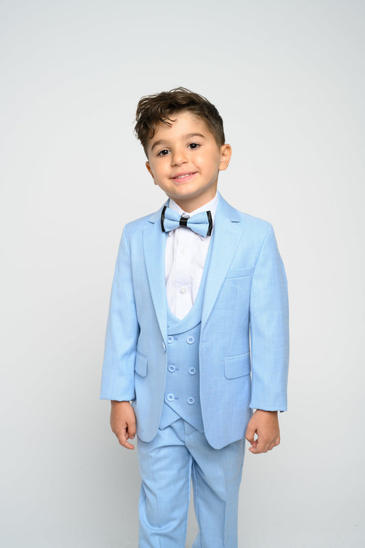 Boy's Light Blue Slim Fit Suit