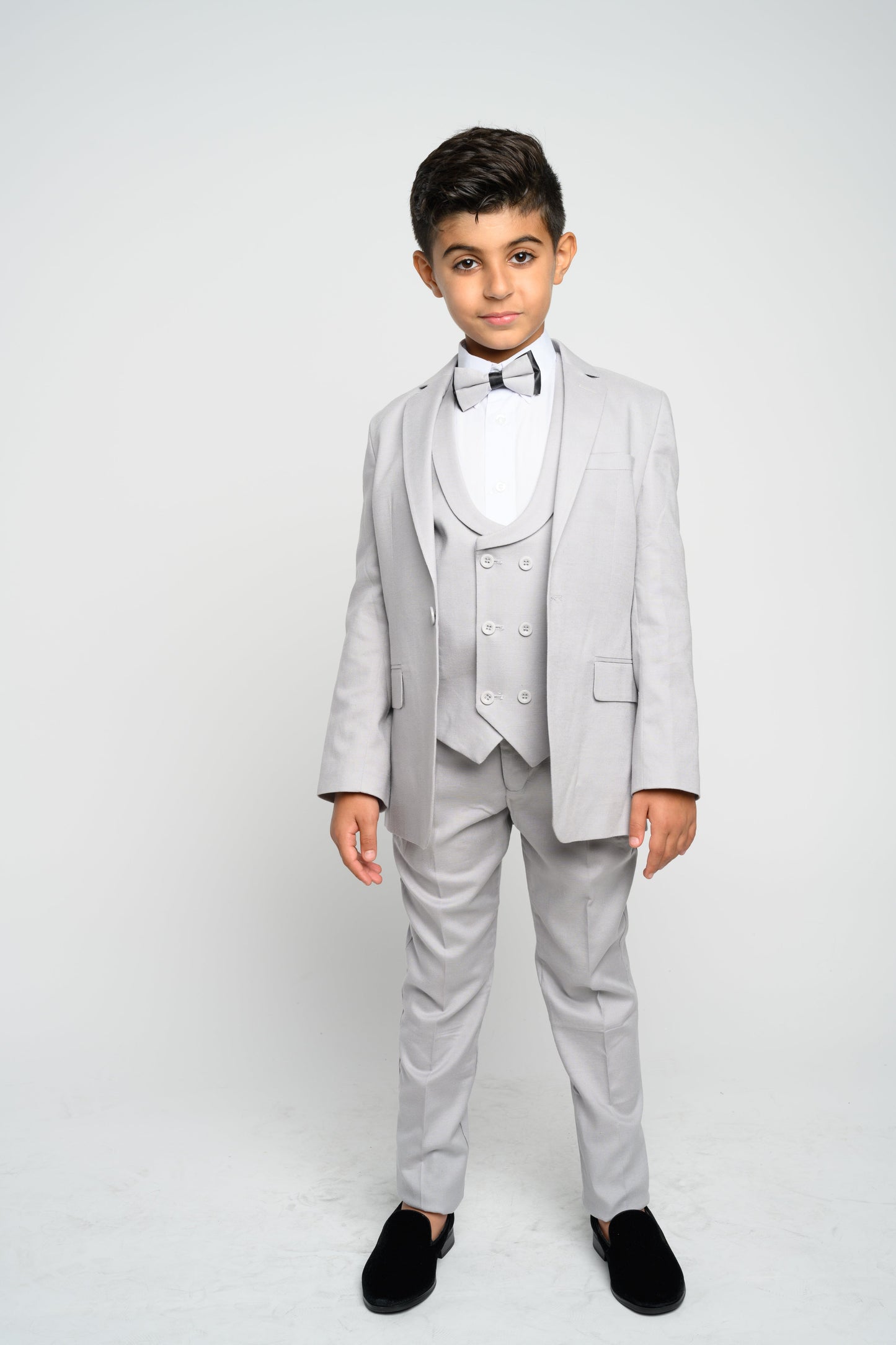 Boy's Silver Slim Fit Suit