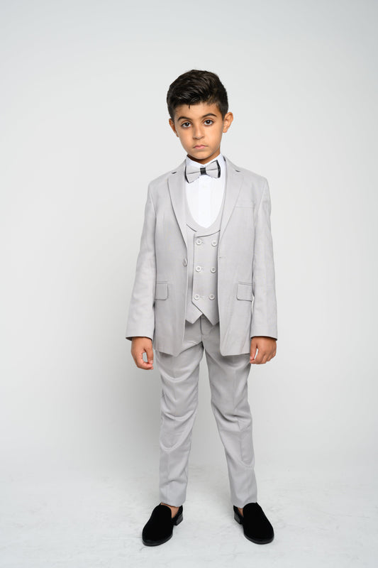 Boy's Silver Slim Fit Suit